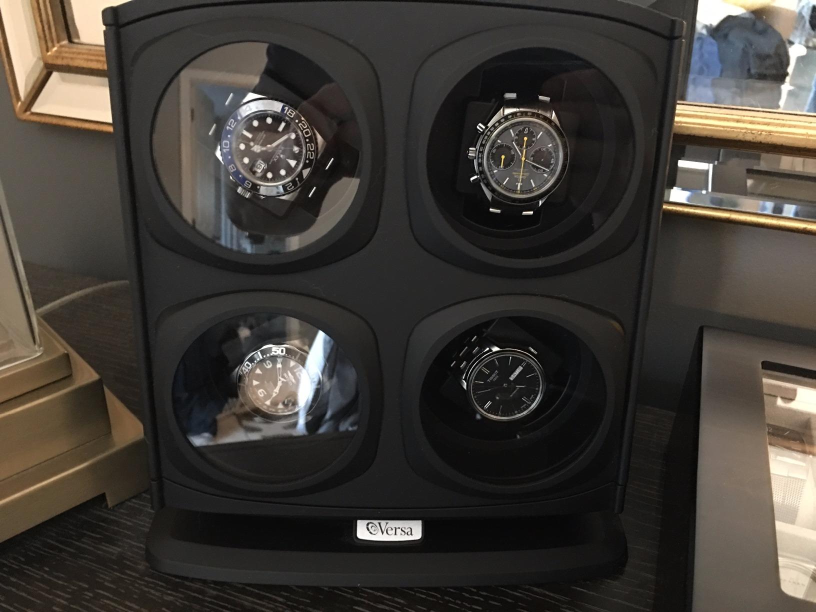 Versa [Newly Updated] Quad Watch Winder in Black - Independently Controlled Settings - Multiple Direction and Timer Settings - Adjustable Watch Pillow - Plenty of Space for Large Watches - No Magnets customer photo 2