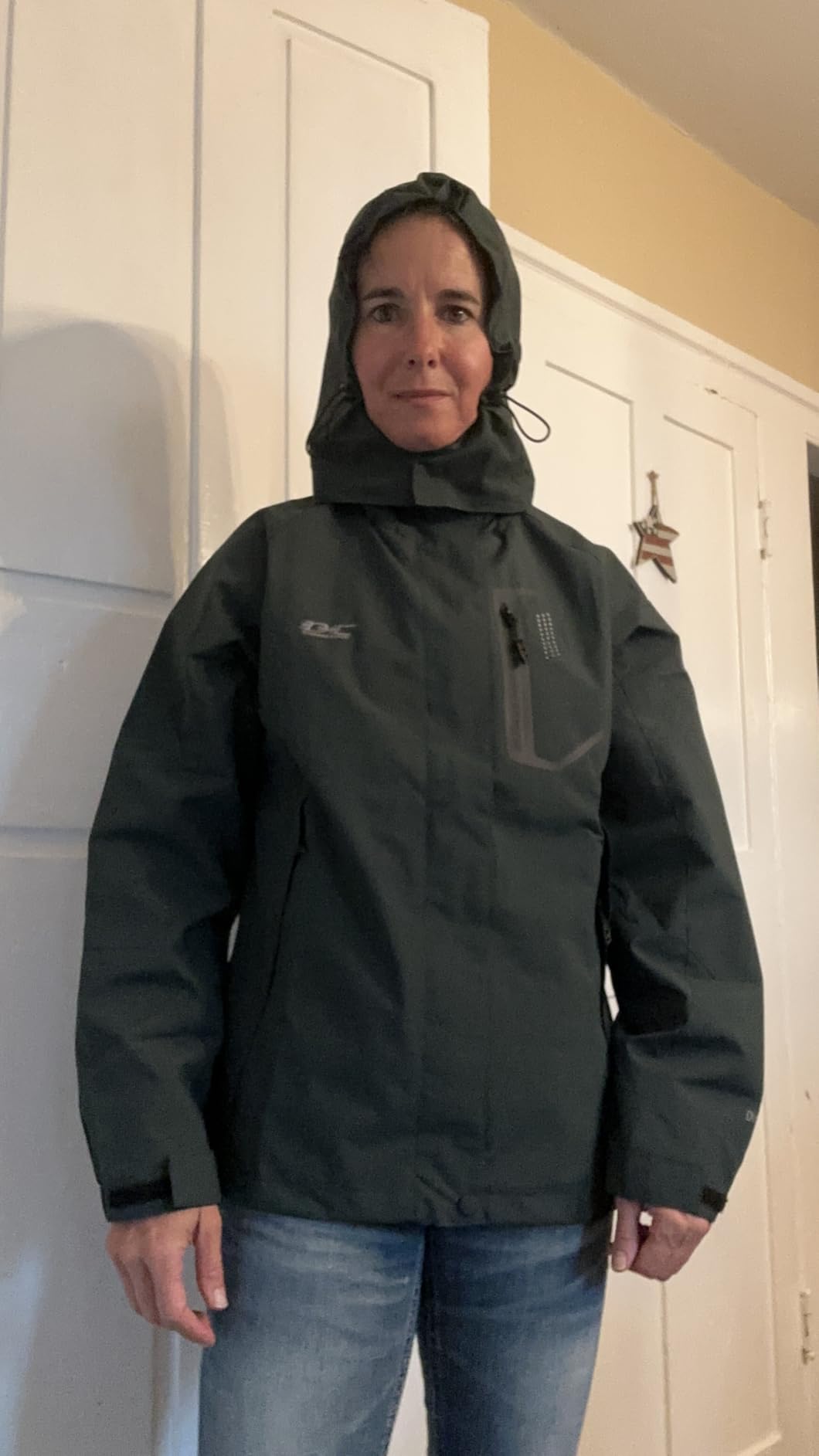Diamond Candy Women's Lightweight Waterproof Hooded Rain Jacket customer photo 1