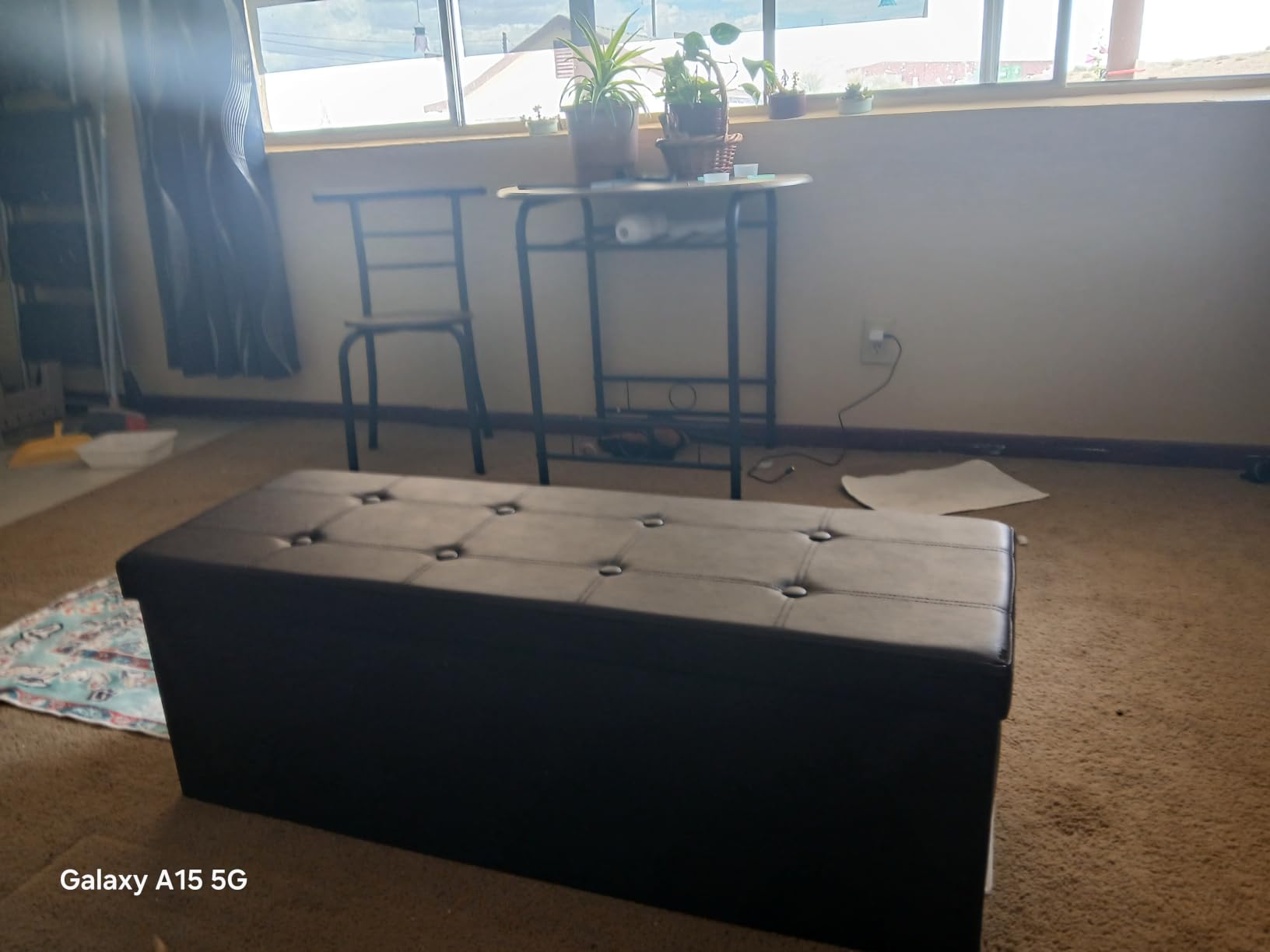 SONGMICS MAZIE Collection - 43 Inches Folding Storage Ottoman Bench, Ottoman with Storage, Foot Rest Stool, Load 660 lb, for Living Room, Synthetic Leather, Black ULSF701 customer photo 1