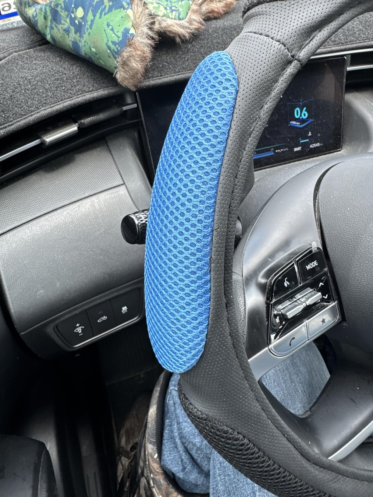Steering Wheel Cover -Odorless, Cooler Hands in Summer, Warmer Hands in Winter (Black) customer photo 2