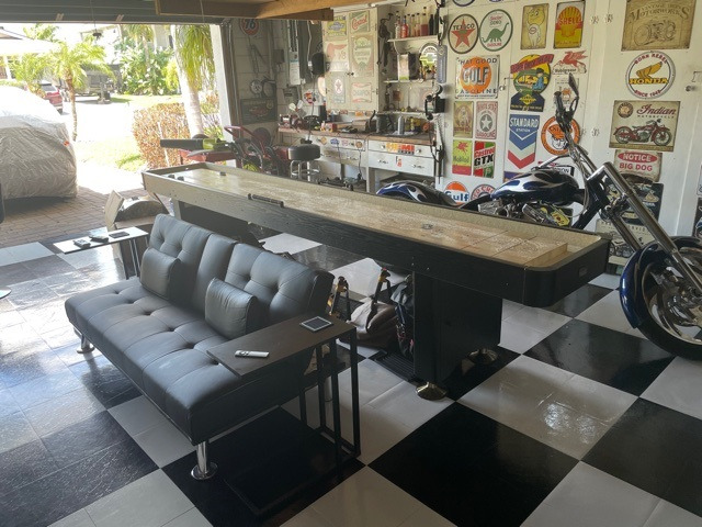 Playcraft Woodbridge Shuffleboard Table with Storage Cabinet - Shuffle Board Game Table Set with Matching Abacus, 8 Pucks, Brush & *Wax (*Made in USA) - Pro Style Climate Adjusters customer photo 2