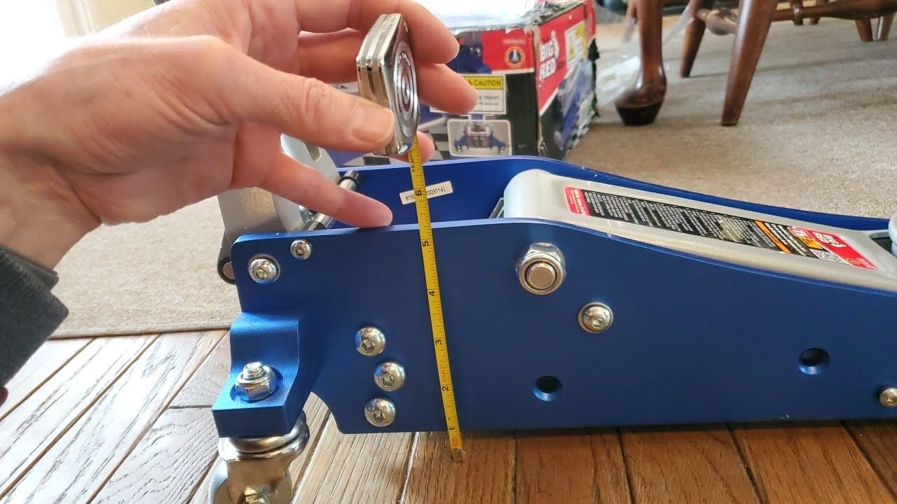 BIG RED T815016L Torin Hydraulic Low Profile Aluminum and Steel Racing Floor Jack with Dual Piston Quick Lift Pump, 1.5 Ton (3,000 lb) Capacity, Blue, T815016L customer photo 1