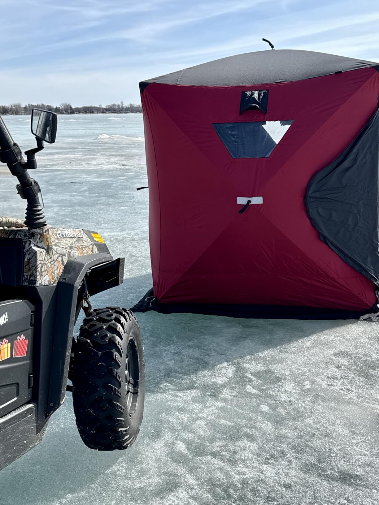 THUNDERBAY Ice Cube 2-4 Man Portable Ice Shelter, 24/34 Square Feet of Fishable Area, Portable 2-3 Person Ice Shanty customer photo 1