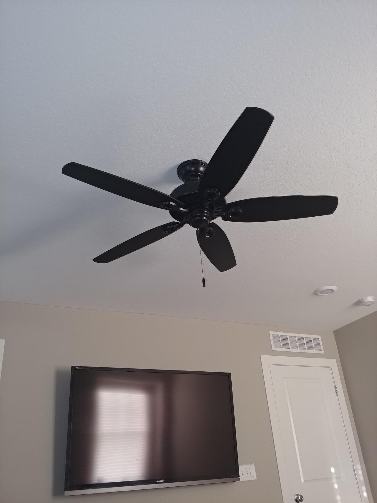 Hunter Builder Elite, Outdoor or Indoor, Ceiling Fan, 52 inch, Matte Black customer photo 2