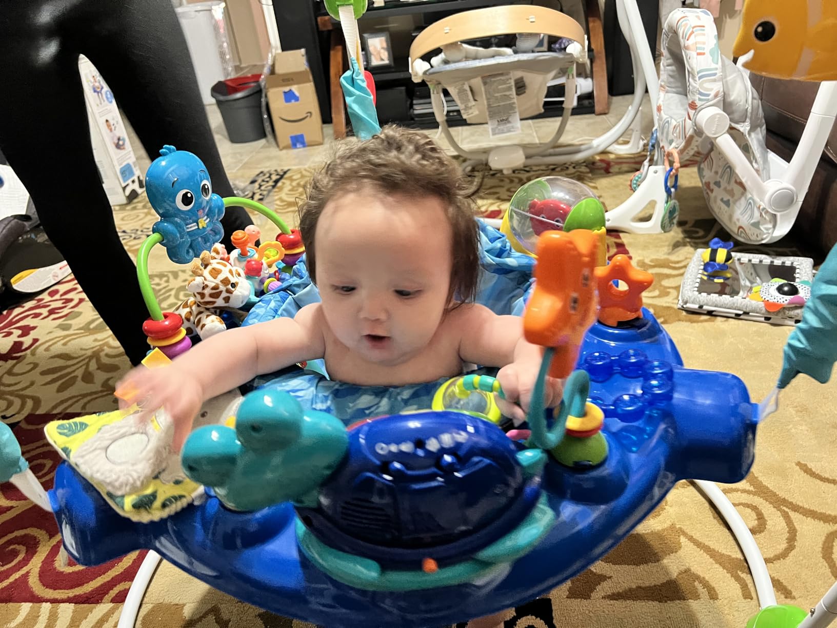 Baby Einstein Neptune's Ocean Discovery Activity Baby Jumper Activity Center, Ages 6 Months +, Max Weight 25 lbs., Unisex customer photo 2