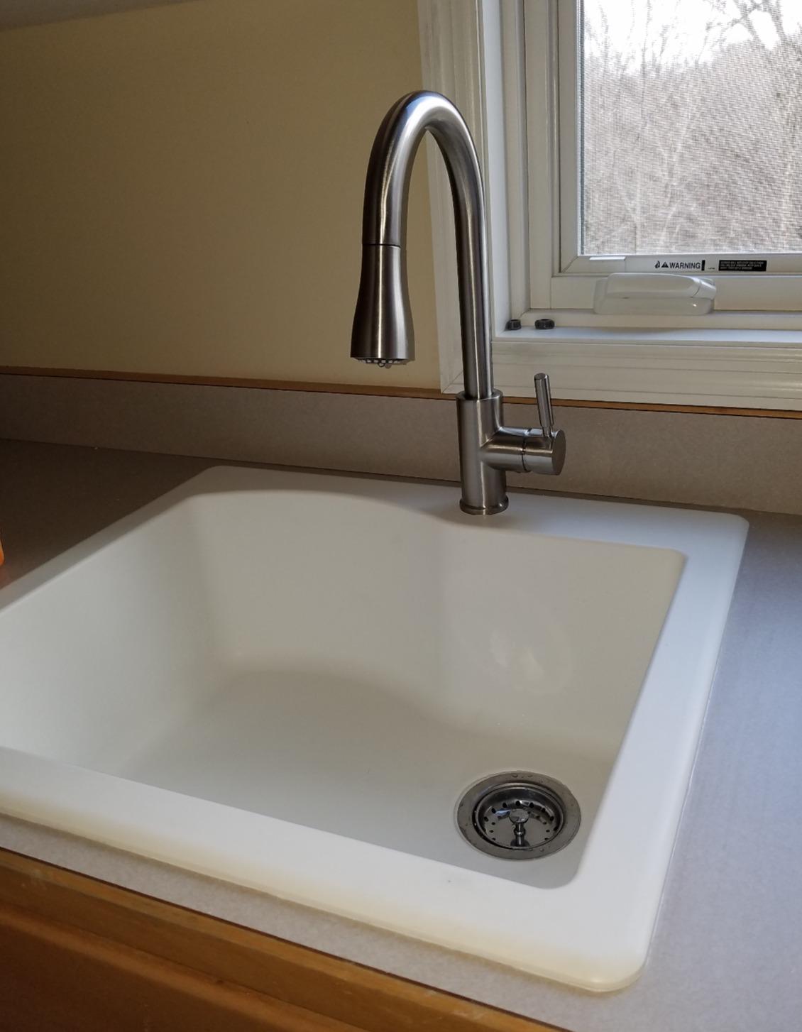 WEWE High-Arc Pull-Down Kitchen Faucet, Brushed Nickel, 3-Mode Sprayer | Soft Silicone Nozzles, Easy to Rub Clean, 360° Swivel, 20-Inch Pull-Down Reach, SUS 304, 1- or 3-Hole Fit, Ceramic Cartridge customer photo 1