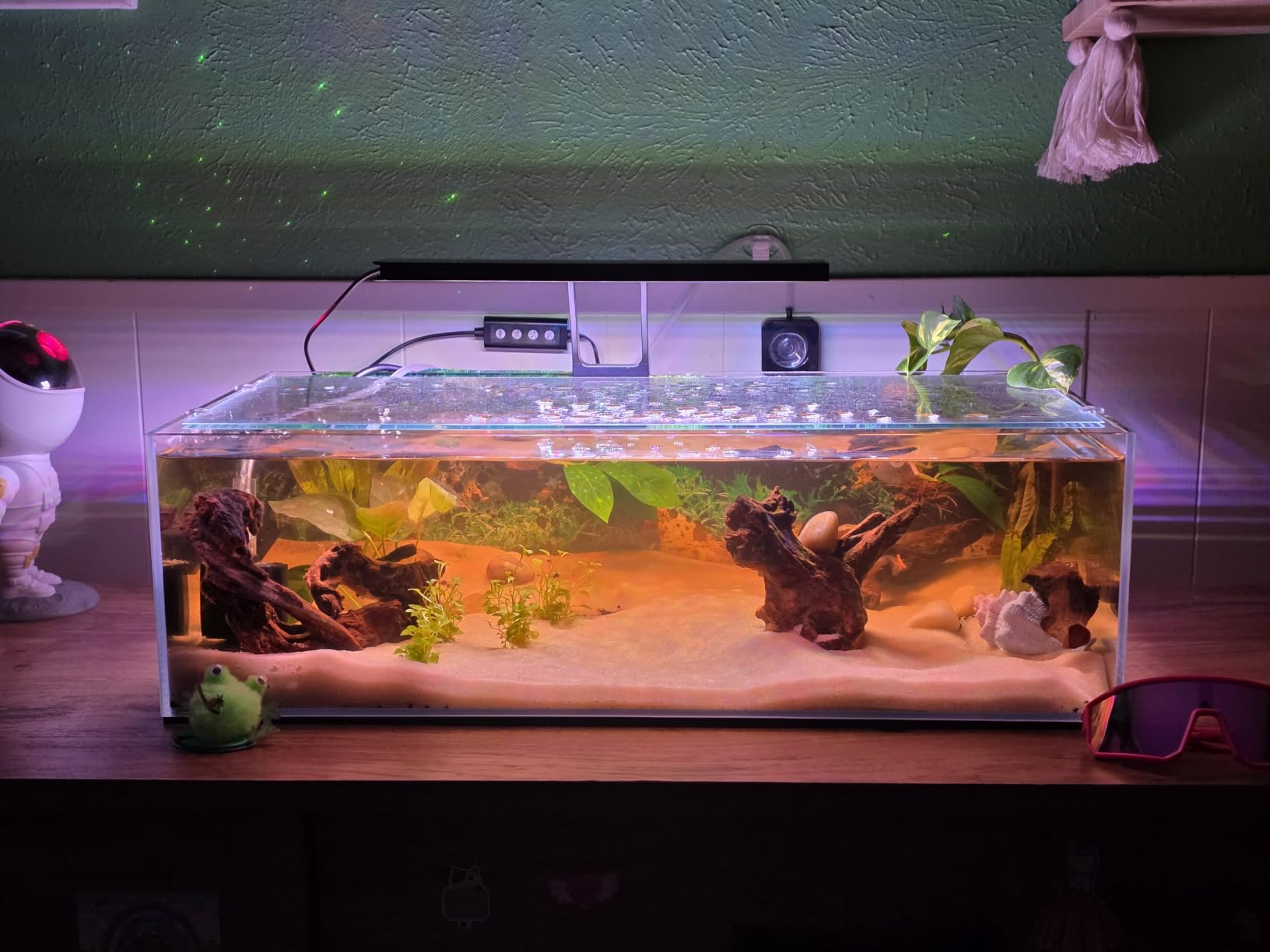 LANDEN 90P 55 Gallon Rimless Low Iron Aquarium Tank,W35.4×D19.7×H19.7 in(90x50x50cm) 10mm Thickness with Black Nano Foam Leveling mat Included customer photo 2