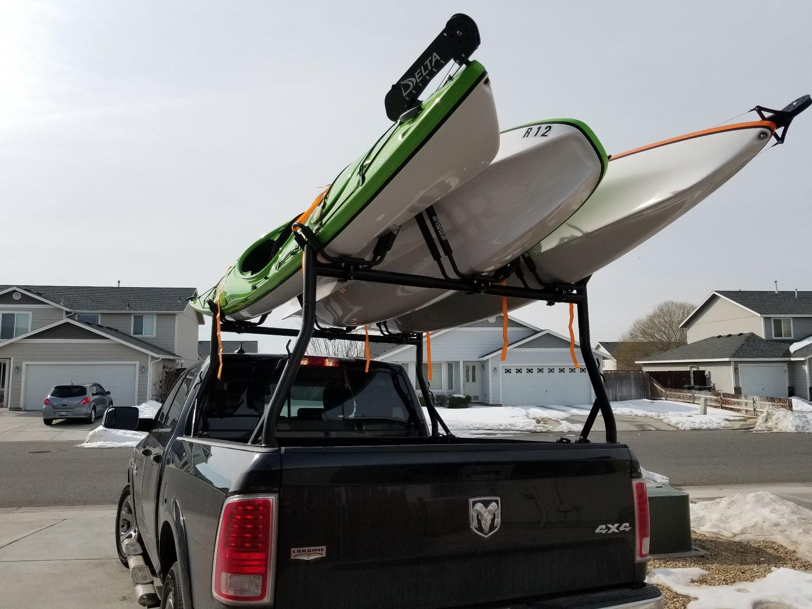Model X35 Truck Rack with 8 Non-Drilling C-Clamps and 2 Sets Kayak J-Racks with Ratchet Lashing Straps & Ratchet Bow and Stern Tie Down Straps customer photo 1