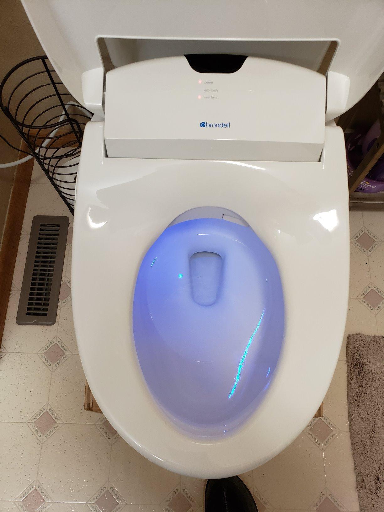 Brondell Bidet Toilet Seat S1400, Smart Toilet Seat, Dual Stainless-Steel, Self-Cleaning Nozzle With Clean Plus Technology, Endless Warm Water Bidet, Warm Air Dryer-Nightlight, Heated Seat, Elongated customer photo 1