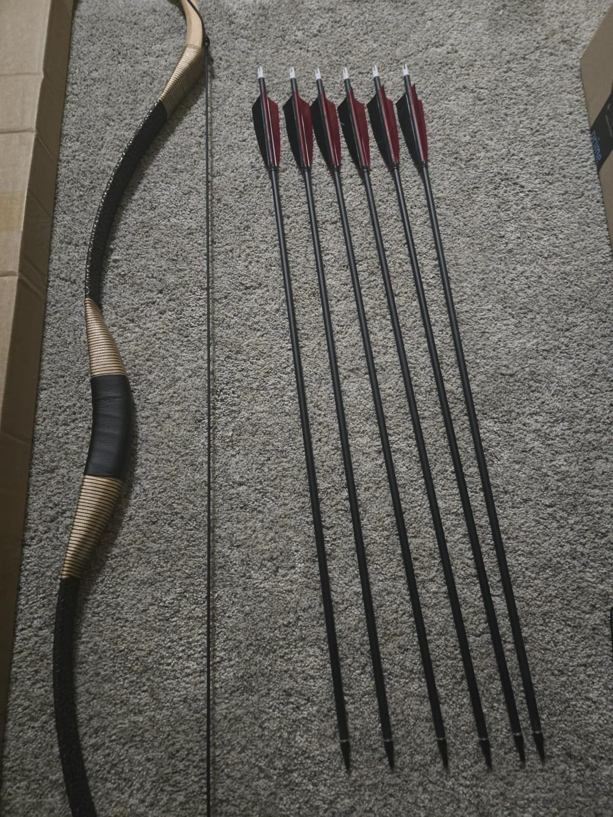 TOPARCHERY Black Hunter Traditional Recurve Bow 53'' Archery Hunting Handmade Horse Bow Longbow 30-50 lbs customer photo 2