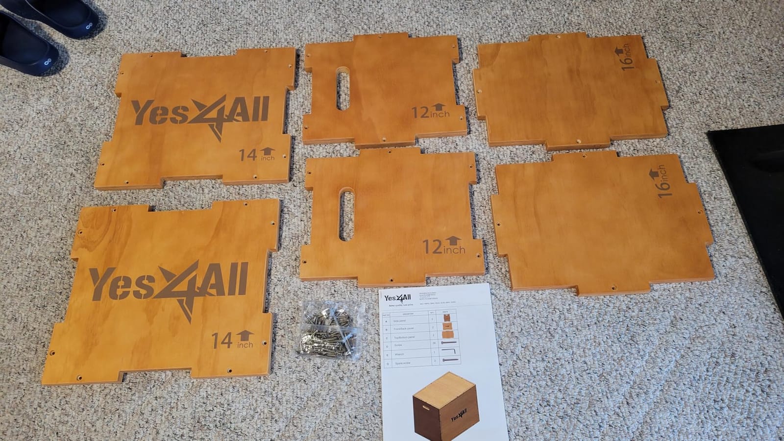 Yes4All Plyo Box, 3-in-1 Wooden Box Jump for Home Gym, Lunges, Squats, Dips customer photo 2
