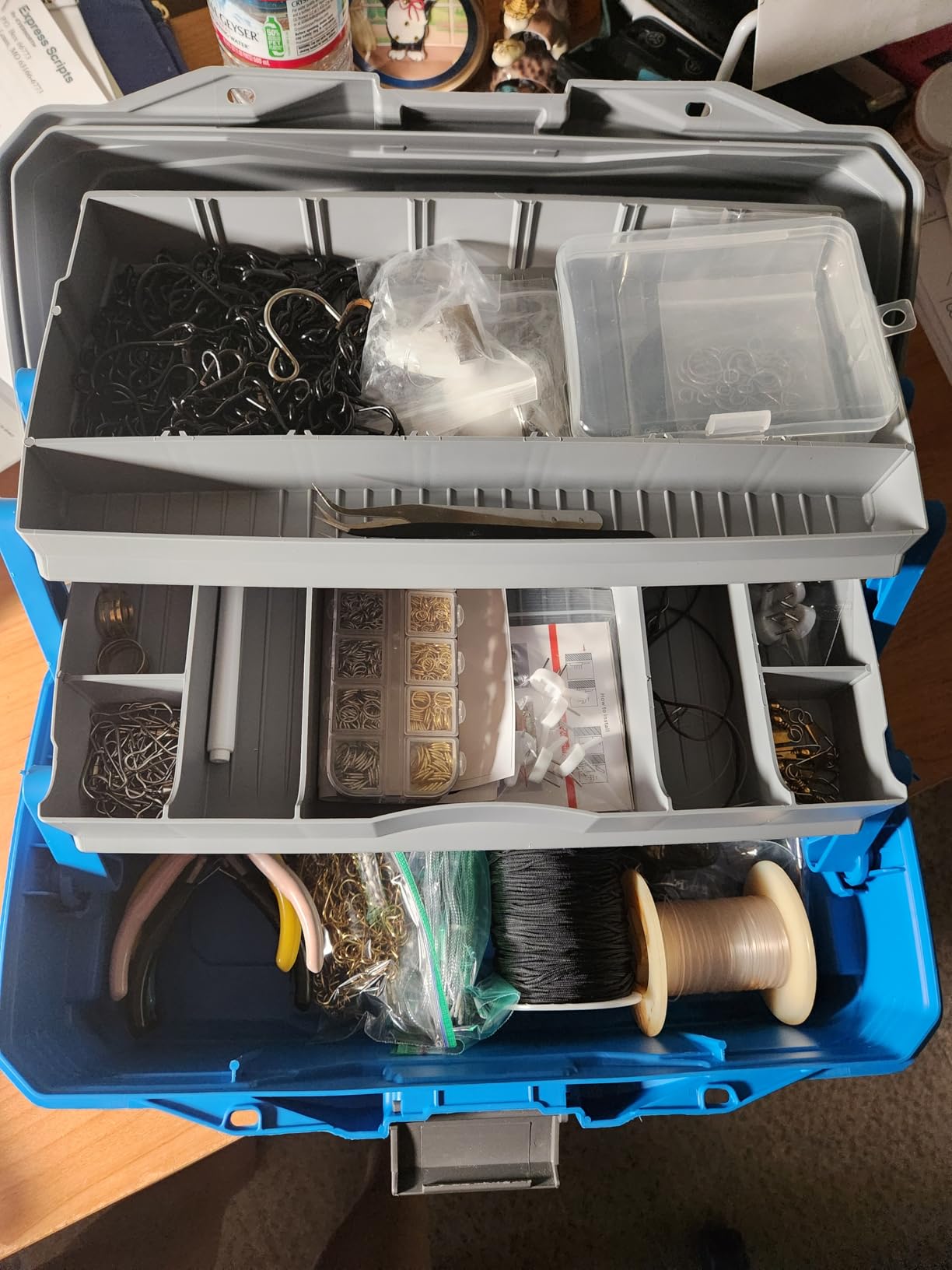 Flambeau Outdoors 6382 2-Tray Tackle Box, 15 Compartments, Blue and Gray customer photo 2