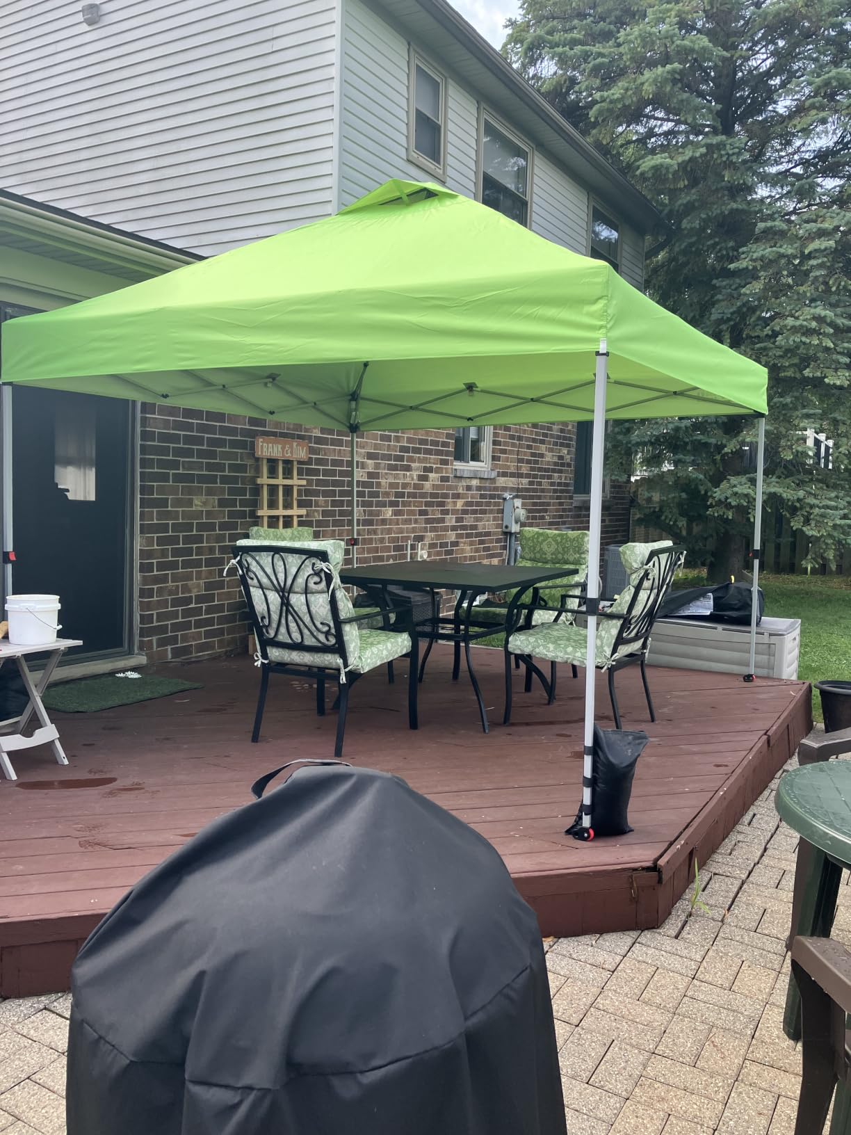 CROWN SHADES 10x10 Pop Up Canopy Tent with One Push Setup, Grid White customer photo 1