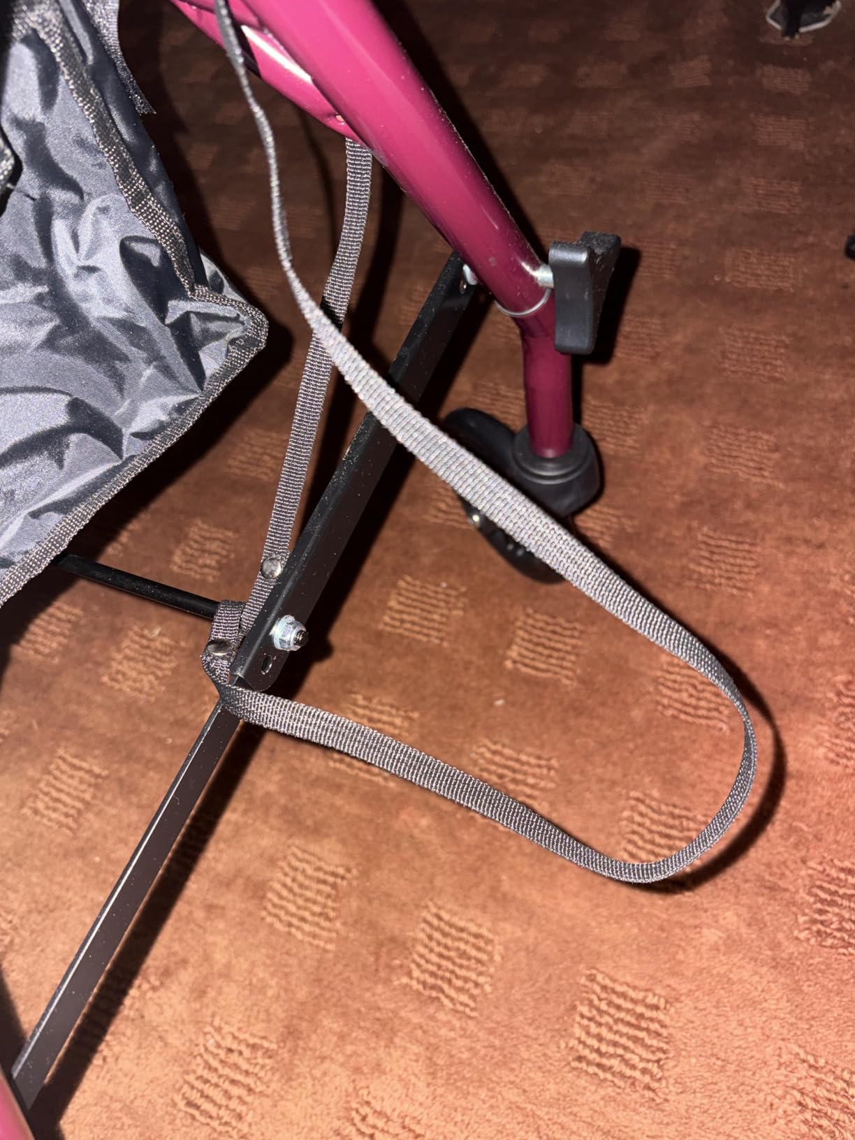 Medline Steel Rollator Walker with Seat, Burgundy, 350 lb. Weight Capacity, 6” Wheels, Foldable, Adjustable Handles, Rolling Walker for Seniors, Walker for Mobility Impaired customer photo 2