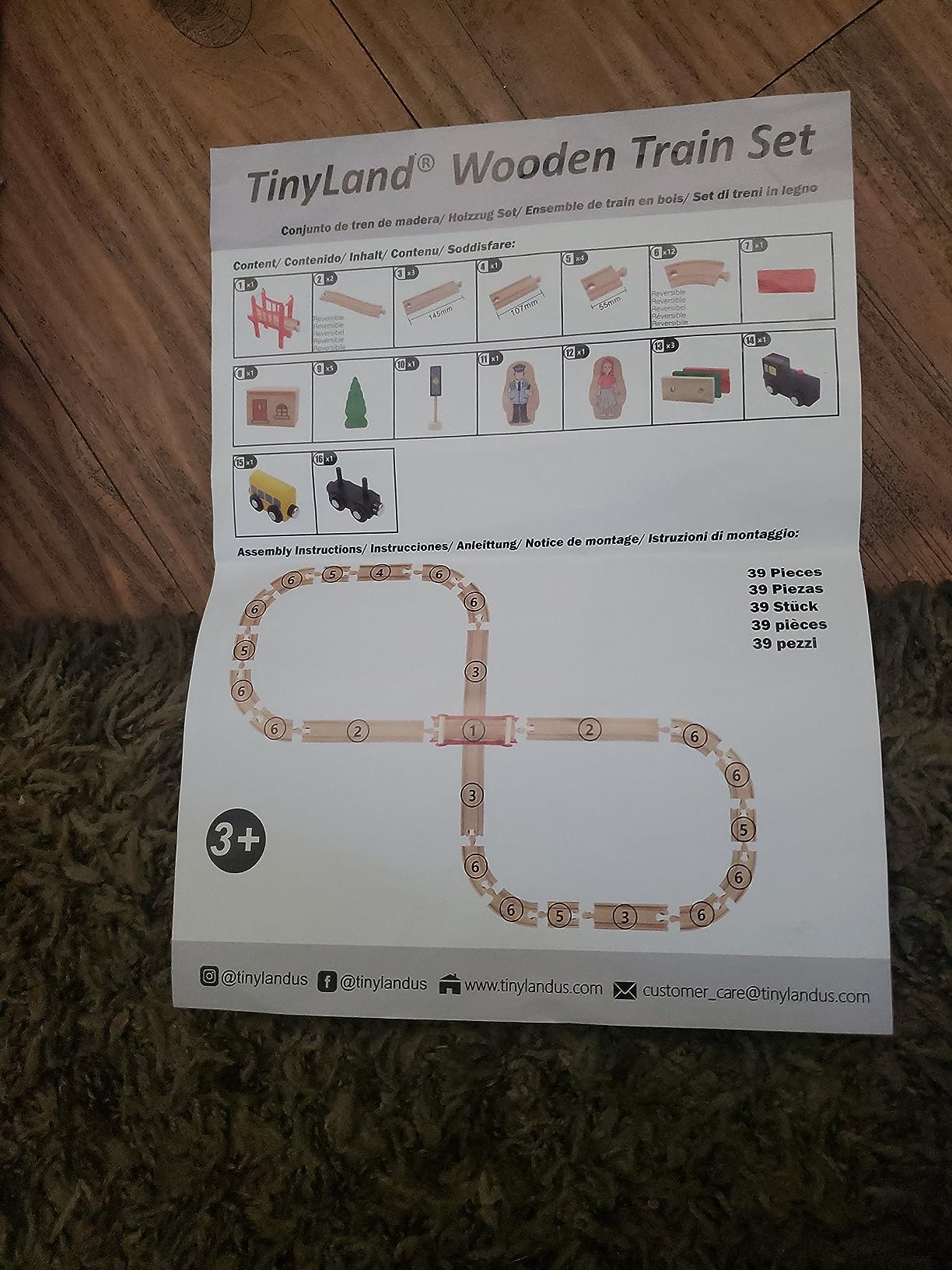 Tiny Land 39 Pcs Wooden Train Set for Toddler with Wooden Tracks customer photo 2