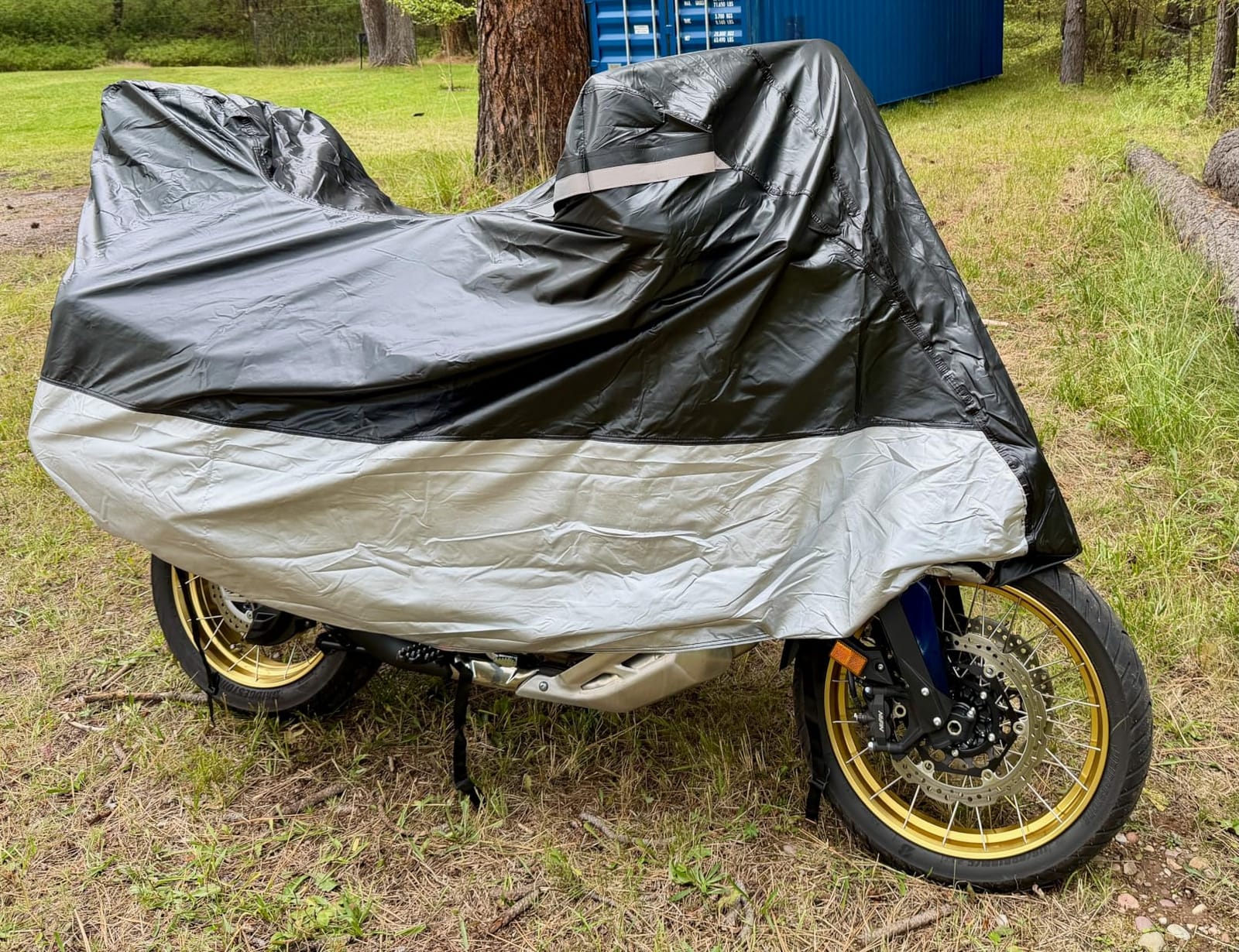 VELMIA Motorcycle Cover Extremely Heat Resistant up to 550 F I High Standard Motorcycle Cover Waterproof Outdoor for All Seasons, Motorcycle Storage, Scooter Cover, Moped Cover, Harley Cover customer photo 2