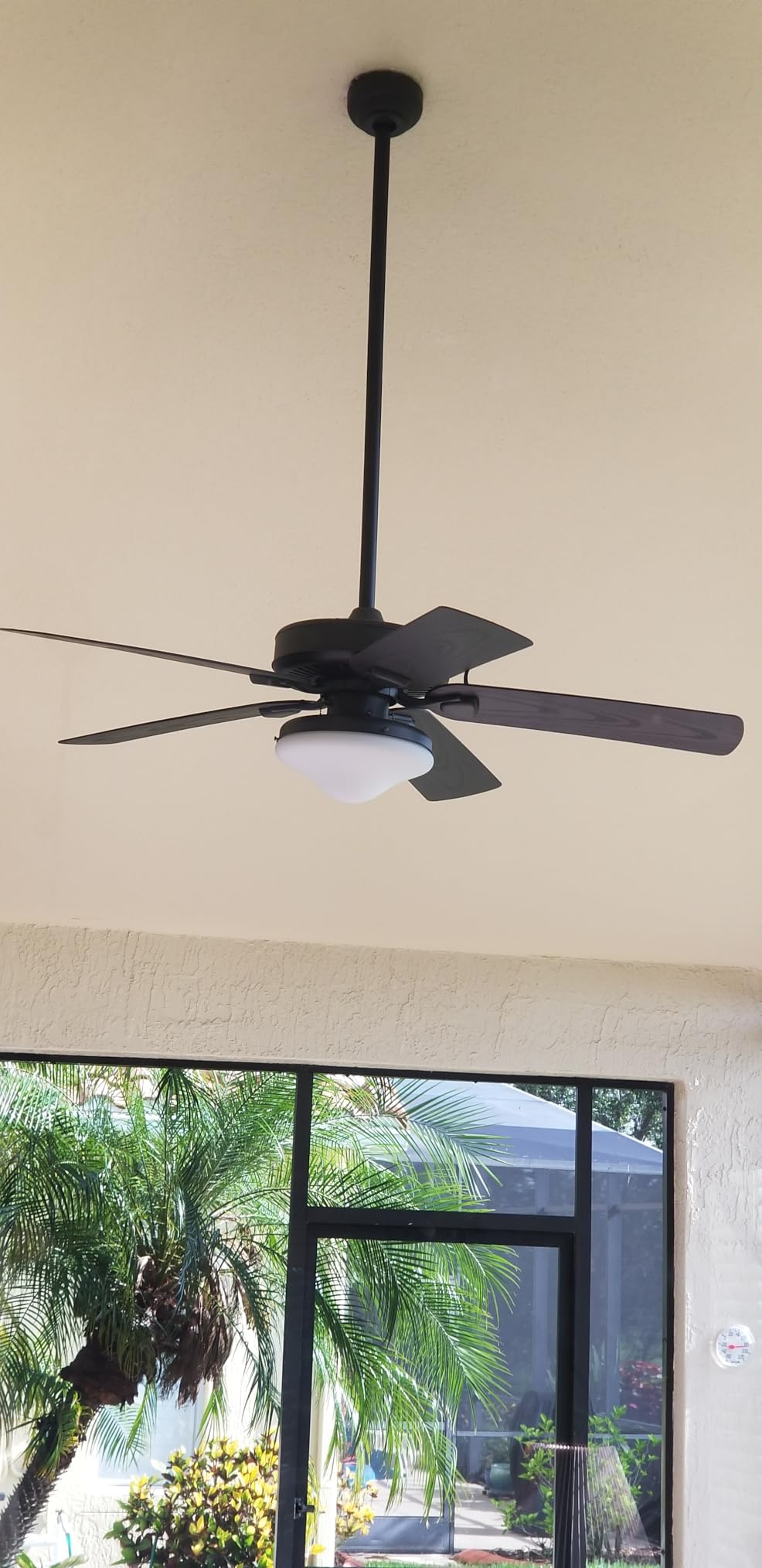 Honeywell Ceiling Fans Belmar 52 Inch Ceiling Fan With Light, Indoor/Outdoor Ceiling Fan with Pull Chain, LED Tri-Mount 5 Blade Design, ETL Damp Rated, Bronze (50512-01) customer photo 2