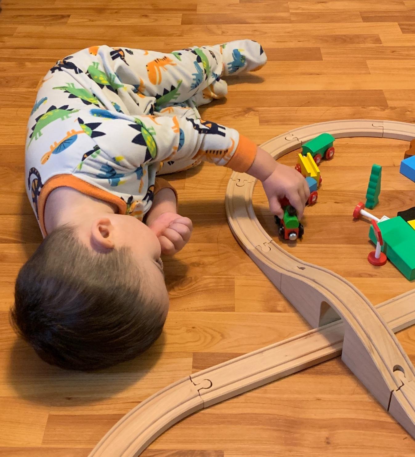 SainSmart Jr. Wooden Train Set for Toddler with Double-Side Train Tracks Fits Brio, Thomas, Melissa and Doug, Kids Wood Toy Train for 3,4,5 Year old Boys and Girls customer photo 1