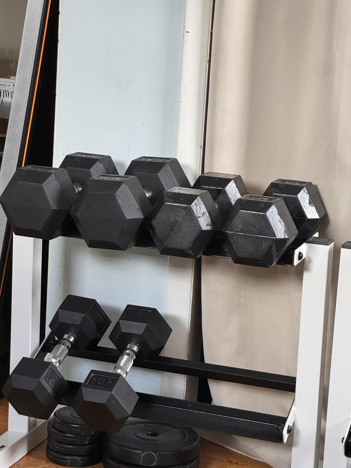 Cap 24-Inch Dumbbell Storage Rack for Home Gym, 2-Tier Heavy-Duty Weight Rack for Hex Dumbbells, Space-Saving Steel Free Weight Organizer Stand, Holds 5lb - 25lb Pairs customer photo 2