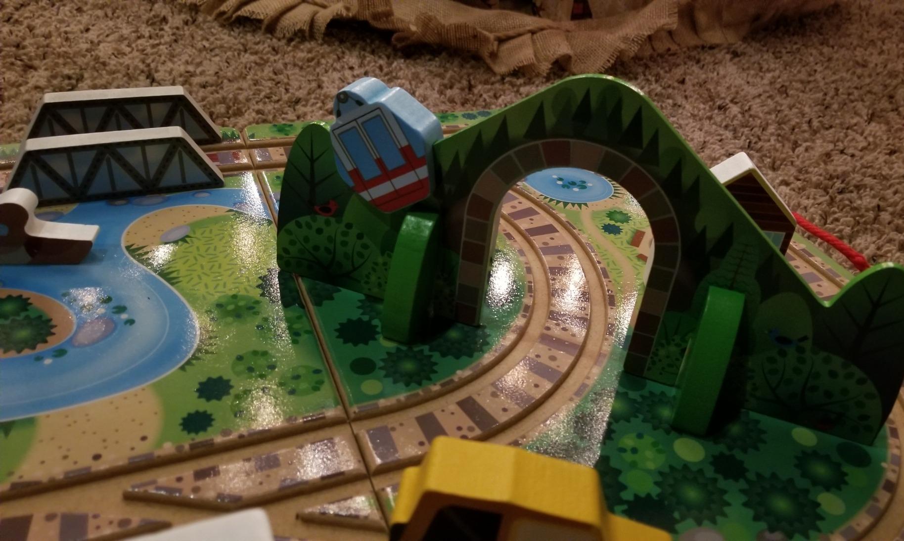 Melissa & Doug Take-Along Railroad Wooden Tabletop Play Set customer photo 2