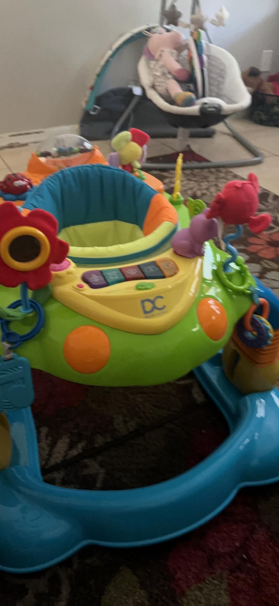 Delta Children Lil Play Station 4-in-1 Activity Walker - Rocker, Activity Center, Bouncer, Walker - Adjustable Seat Height - Fun Toys for Baby, Sadie the Ladybug customer photo 2