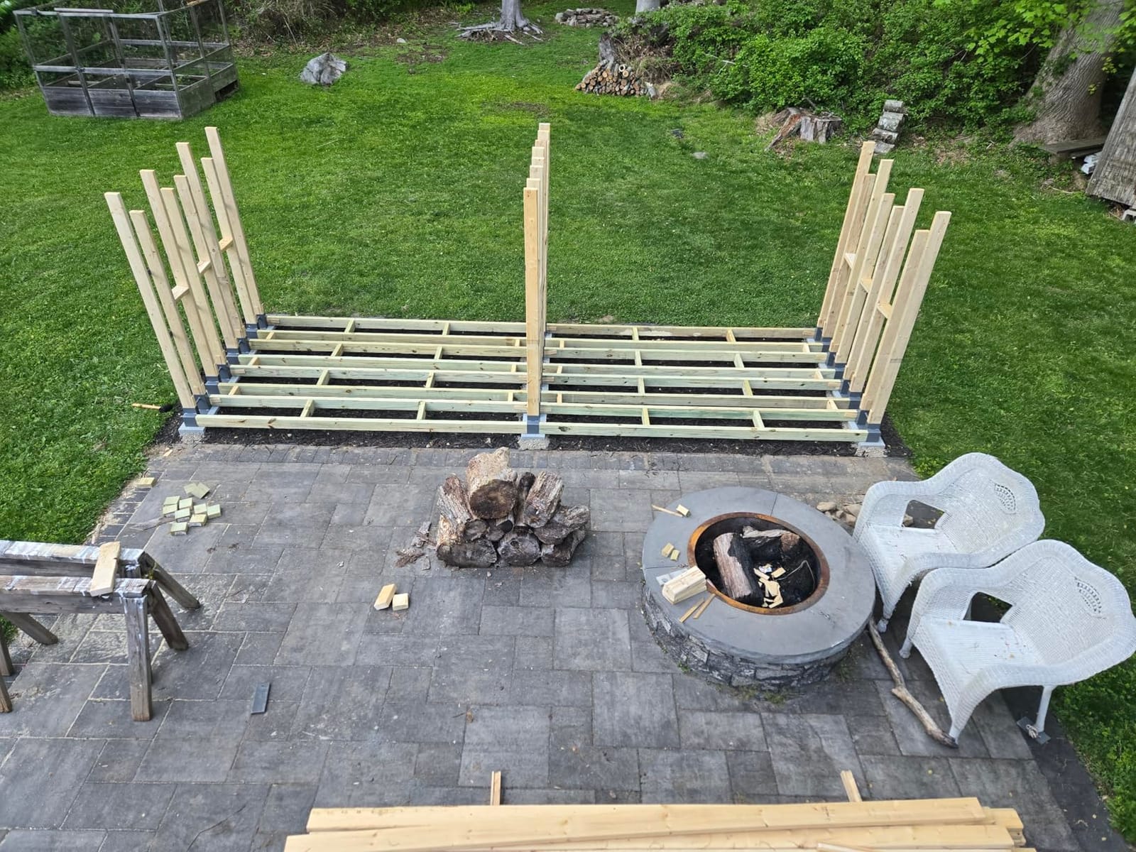 MOFEEZ Outdoor Firewood Log Storage Rack Bracket Kit,Fireplace Wood Storage Holder-Adjustable to Any Length customer photo 1