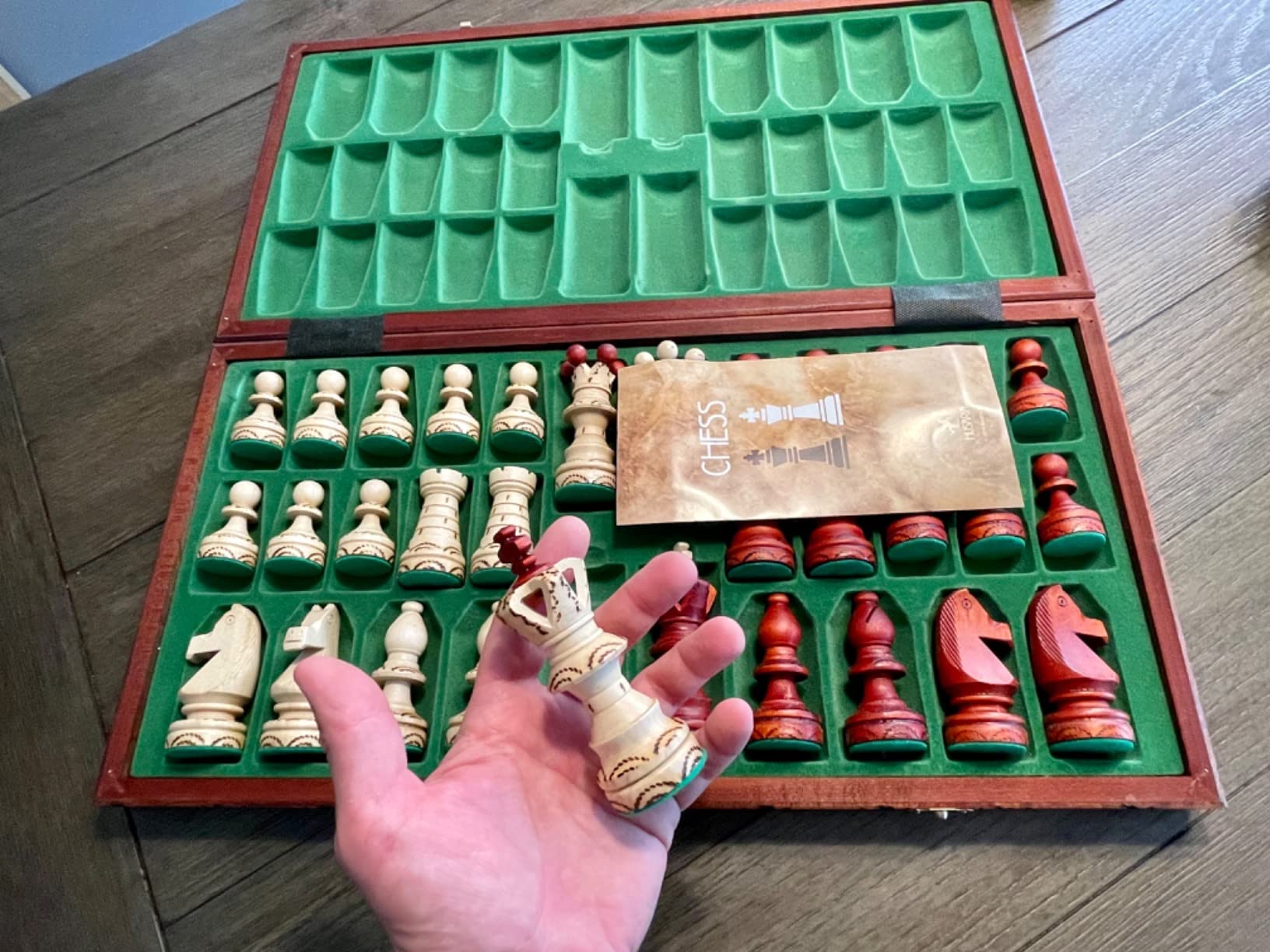 Husaria Ambassador Wooden Chess Set, 21.7 in customer photo 1