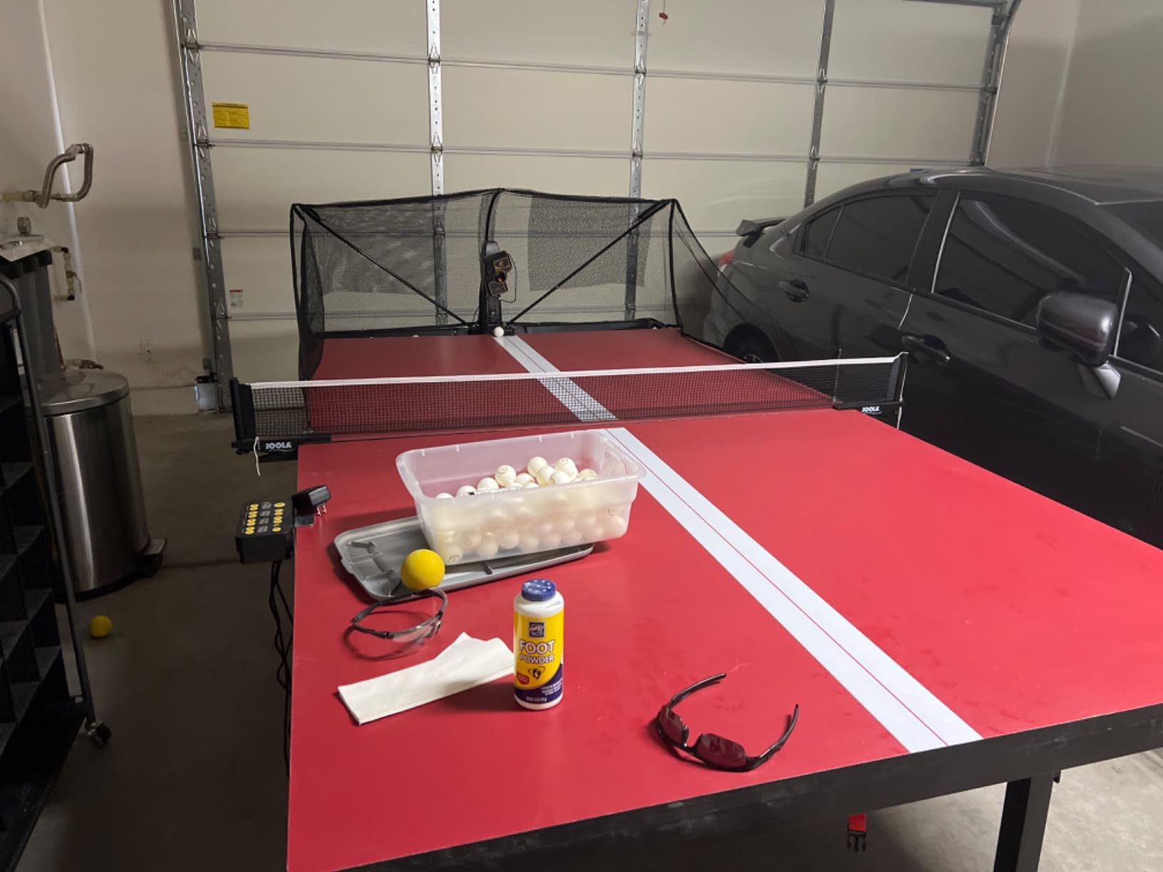 Suz S201 Table Tennis Robot with Machine Recycling net and 200 Balls | easy to assemble,Lots of options for spin, speed and oscillation,with machine recycling net, don't need to pick up balls customer photo 1