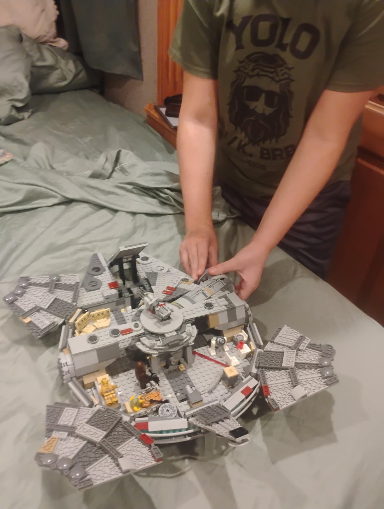 LEGO Star Wars Millennium Falcon 75257 Building Set - Starship Model with Finn, Chewbacca, Lando Calrissian, Boolio, C-3PO, R2-D2, and D-O Minifigures, The Rise of Skywalker Movie Collection customer photo 2