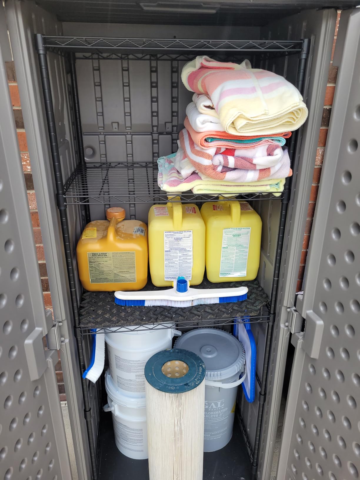 Suncast 22 Cu Ft, Vertical Storage Shed, Pad-Lockable Double Doors, Stoney customer photo 2