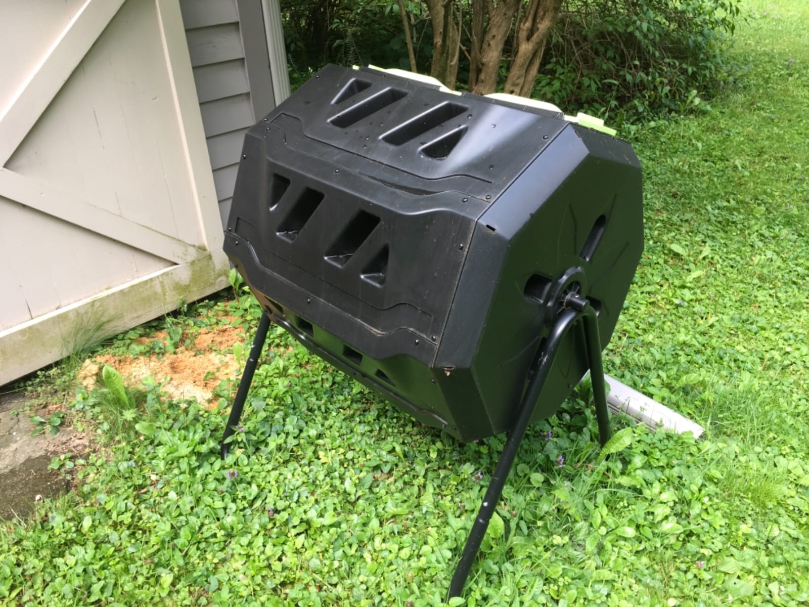 SQUEEZE master Compost Bin 43 Gallon Outdoor Tumbler composters Garden Tumbling or Rotating Compost Green Door customer photo 2