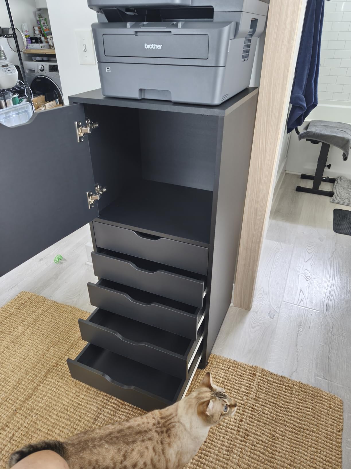 DEVAISE 5-Drawer Filing Cabinet Under Desk, Storage file Cabinet, White customer photo 1