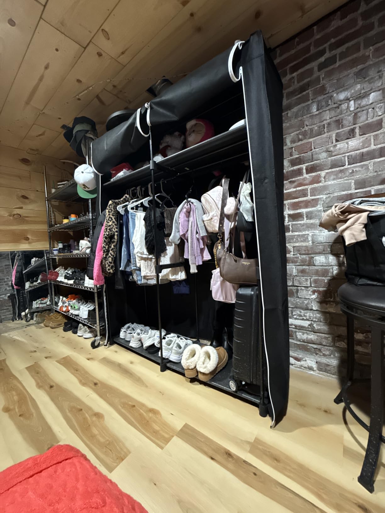 SONGMICS Closet Wardrobe, Clothes Storage, 55.1 x 16.9 x 68.5 Inches customer photo 1