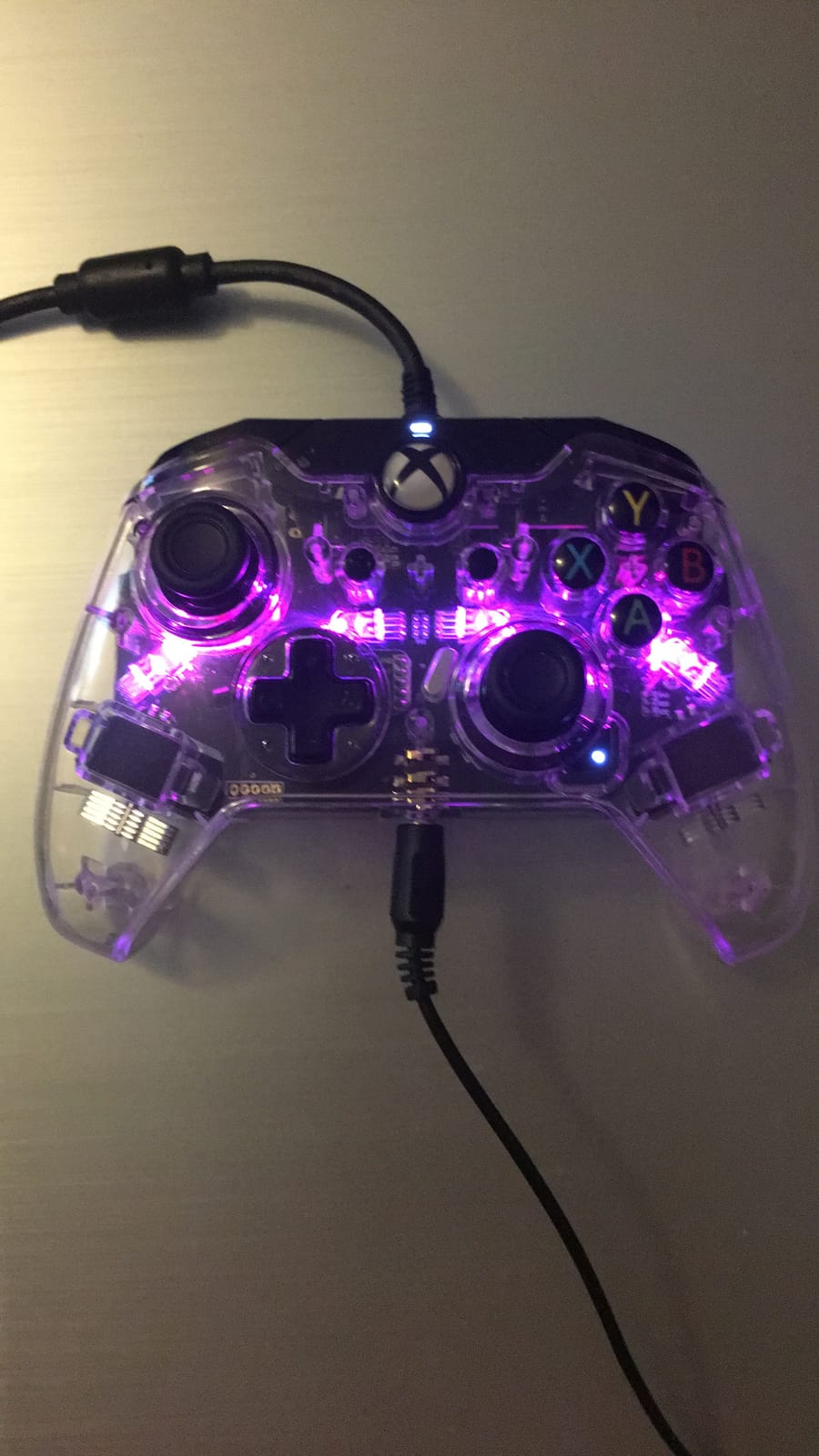 PDP Gaming Afterglow Deluxe+ LED Wired Power Nintendo Switch Pro Controller, Officially Licensed, RGB Hue Color Lights, Clear Body See Through Gamepad, 3.5mm Audio Jack, Dual Vibration Paddle Buttons customer photo 2