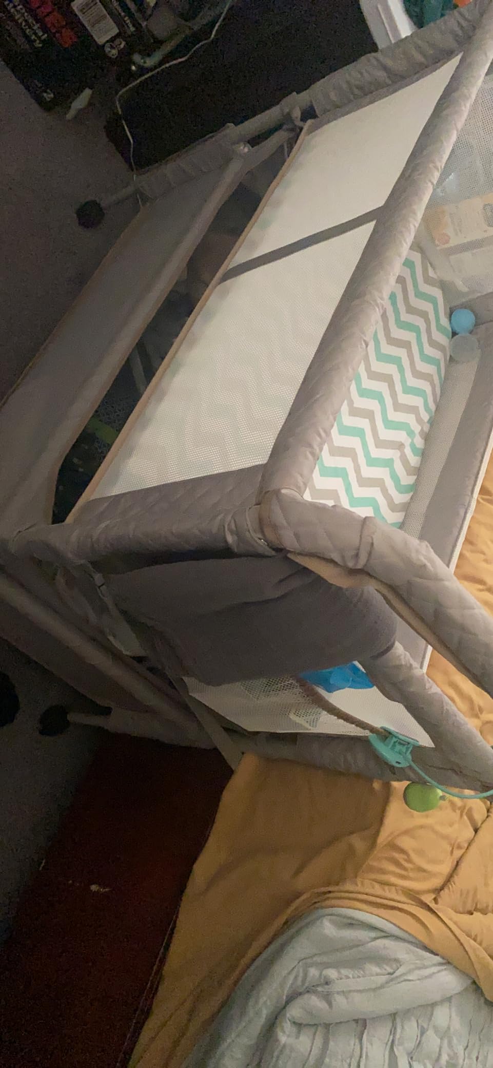 Arm’s Reach Clear-Vue Co-Sleeper Bedside Bassinet Featuring Clear Mesh Panels with Fold-Down Side, Large Attached Storage Basket, 4 Wheels, and Height-Adjustable Legs, White customer photo 1