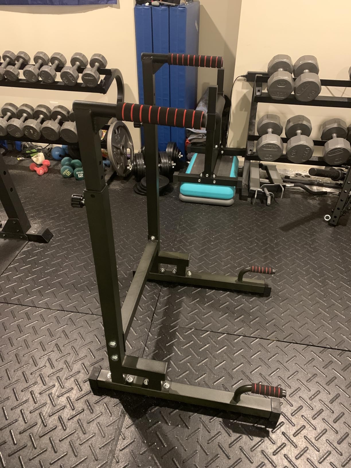 BalanceFrom Steel Frame Dip Station with Adjustable Height, 500 Pound Weight Capacity – Upper Body Workout Home Gym Equipment for Triceps, Push & Pull Ups, Leg Raises, and Bench Press customer photo 2