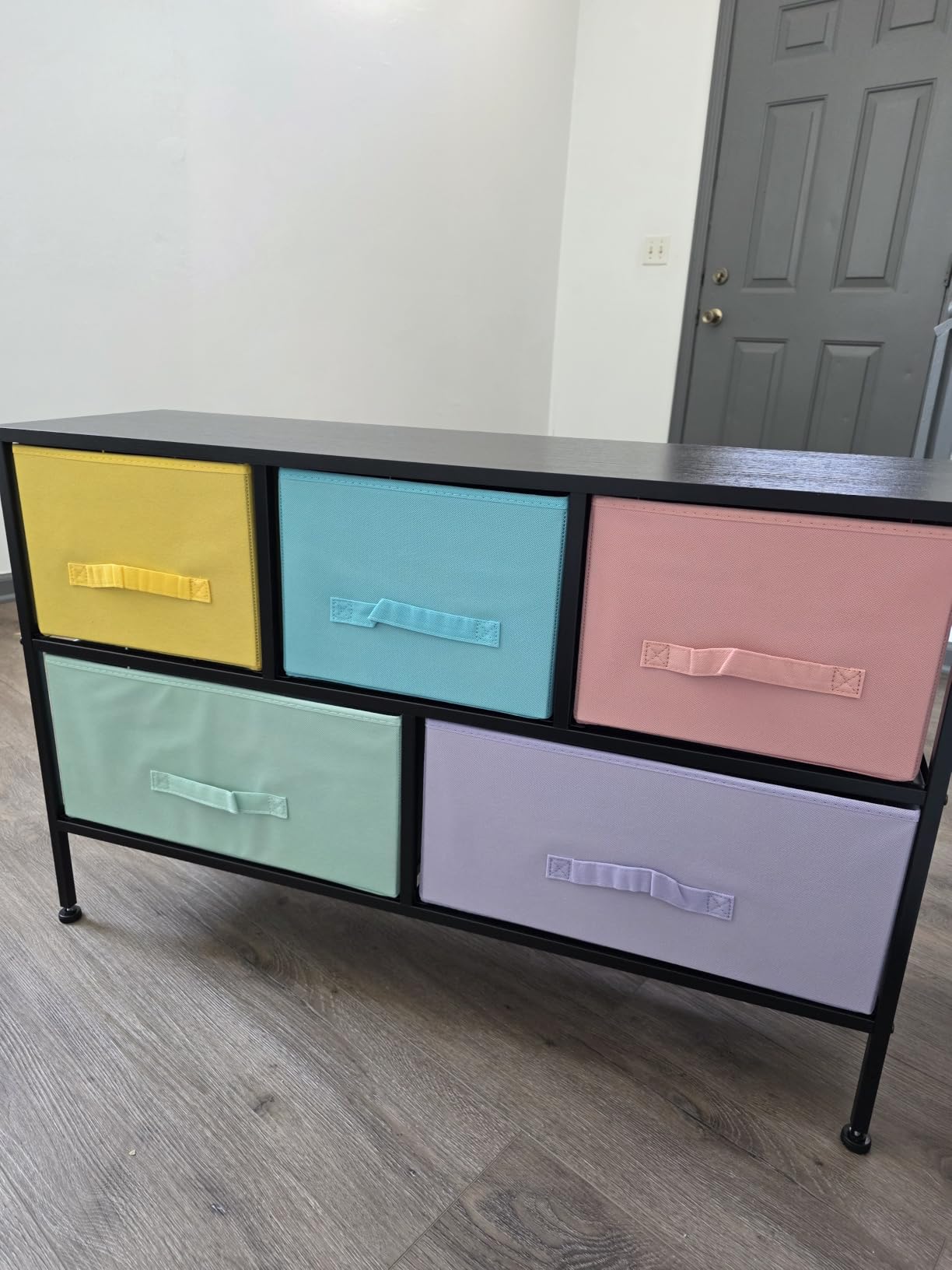 Sorbus Kids Dresser with 5 Fabric Drawers & Wood Top (Multi Color/White) customer photo 2