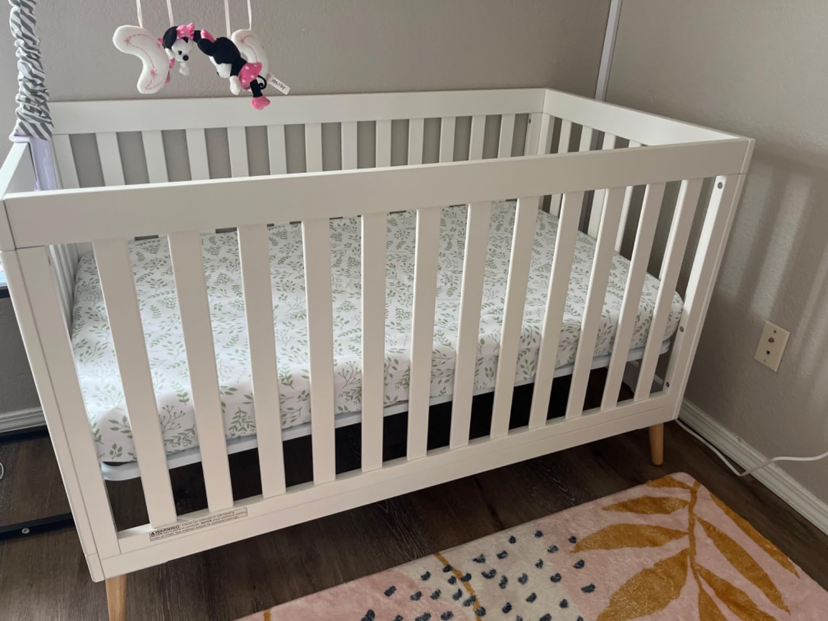Delta Children Essex 4-in-1 Convertible Baby Crib, Bianca White with Natural Legs customer photo 1