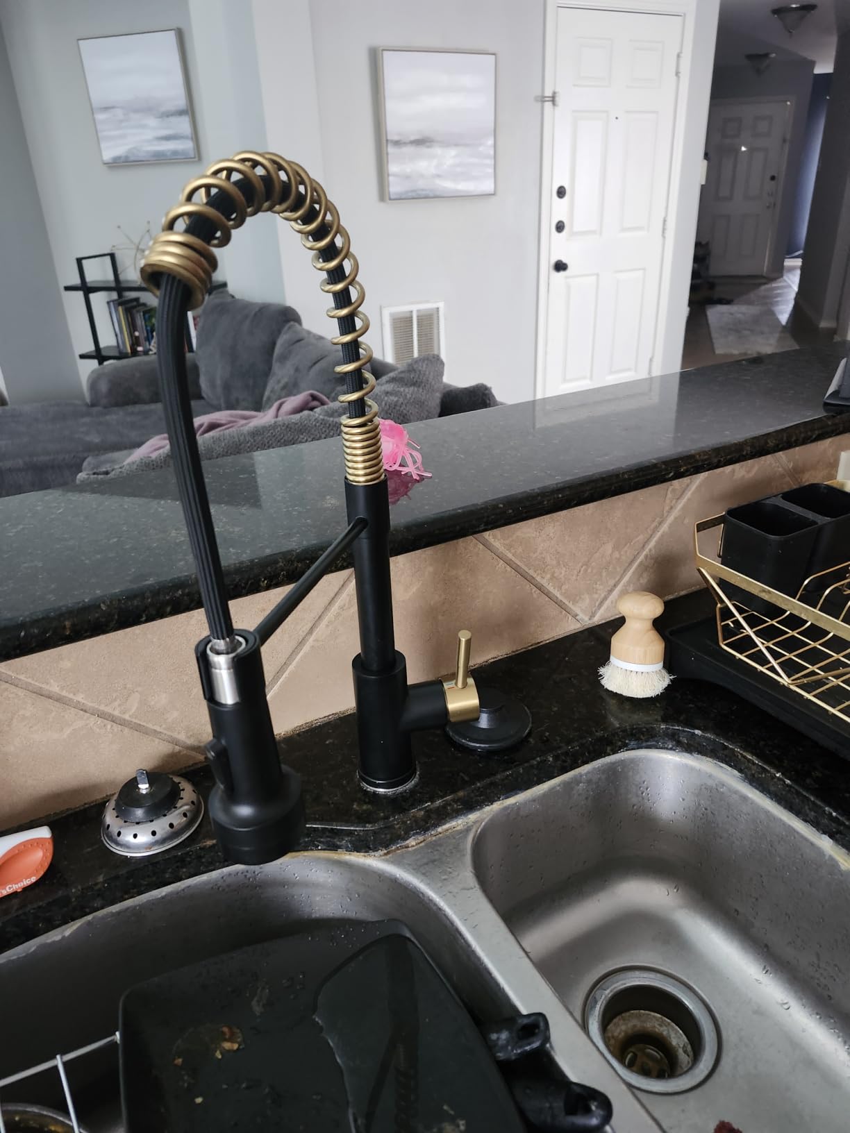 GIMILI Kitchen Faucet with Pull Down Sprayer Brushed Nickel customer photo 2