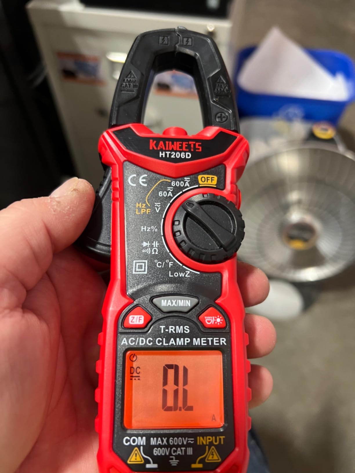KAIWEETS HT206D Digital Clamp Meter T-RMS 6000 Counts, Multimeter Voltage Tester Auto-ranging, Measures Current Voltage Temperature Capacitance Resistance Diodes Continuity Duty-Cycle (AC/DC Current) customer photo 2
