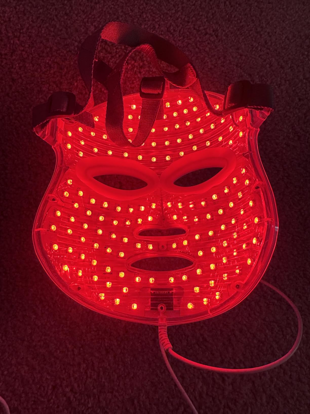 Aphrona FDA cleared LED Facial Mask MOONLIGHT PRO 7 Color Treatment Photon Mask, Red light Blue light for Acne Removal Wrinkle Reduction, led light therapy for face, 450 Powerful LED Chips (White) customer photo 2