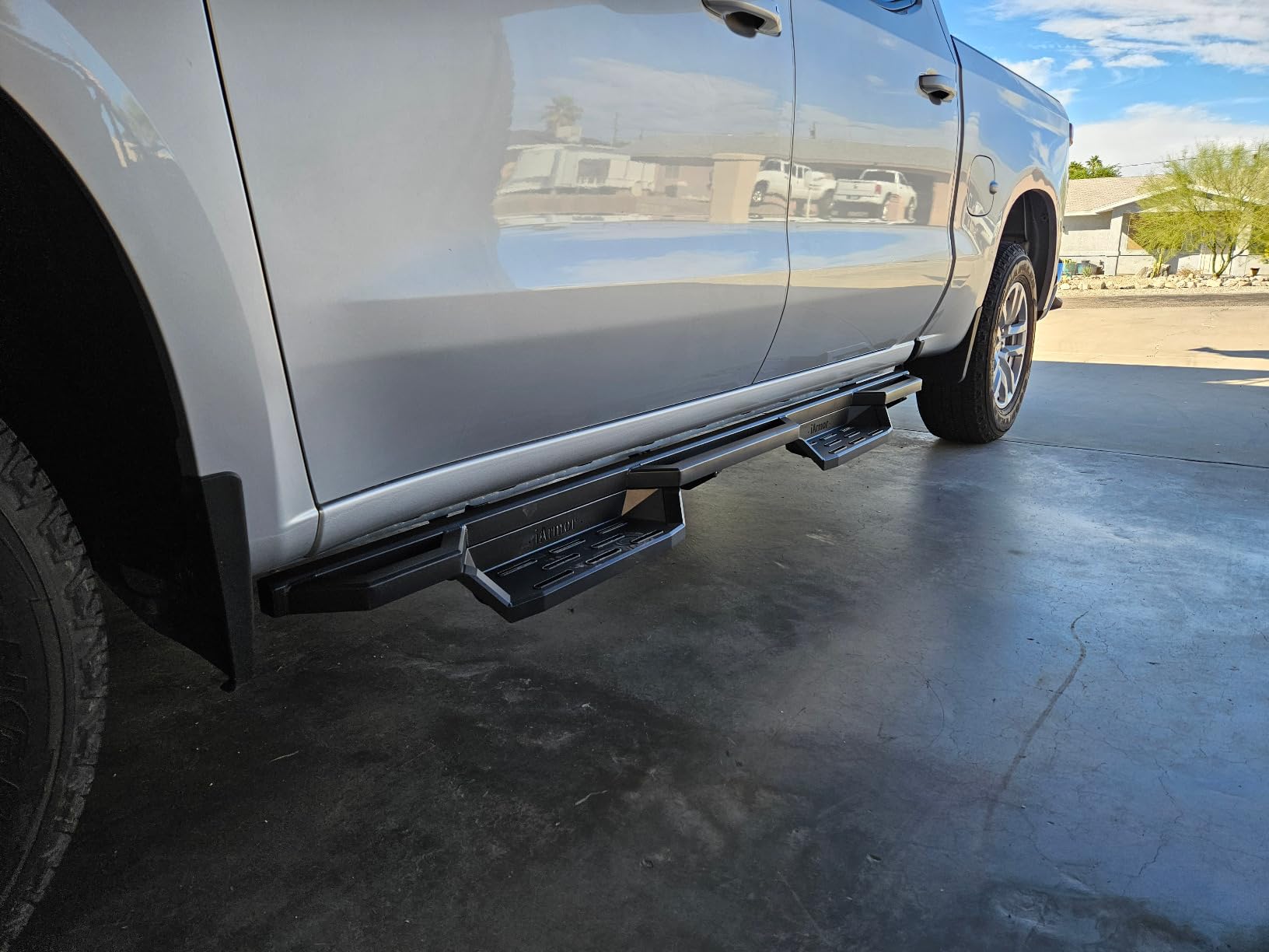 APS Stainless Steel 6.5in Nerf Bars Pocket Steps Square Tube Rocker Guards Compatible with Chevy Silverado GMC Sierra Crew Cab 19-26 customer photo 1