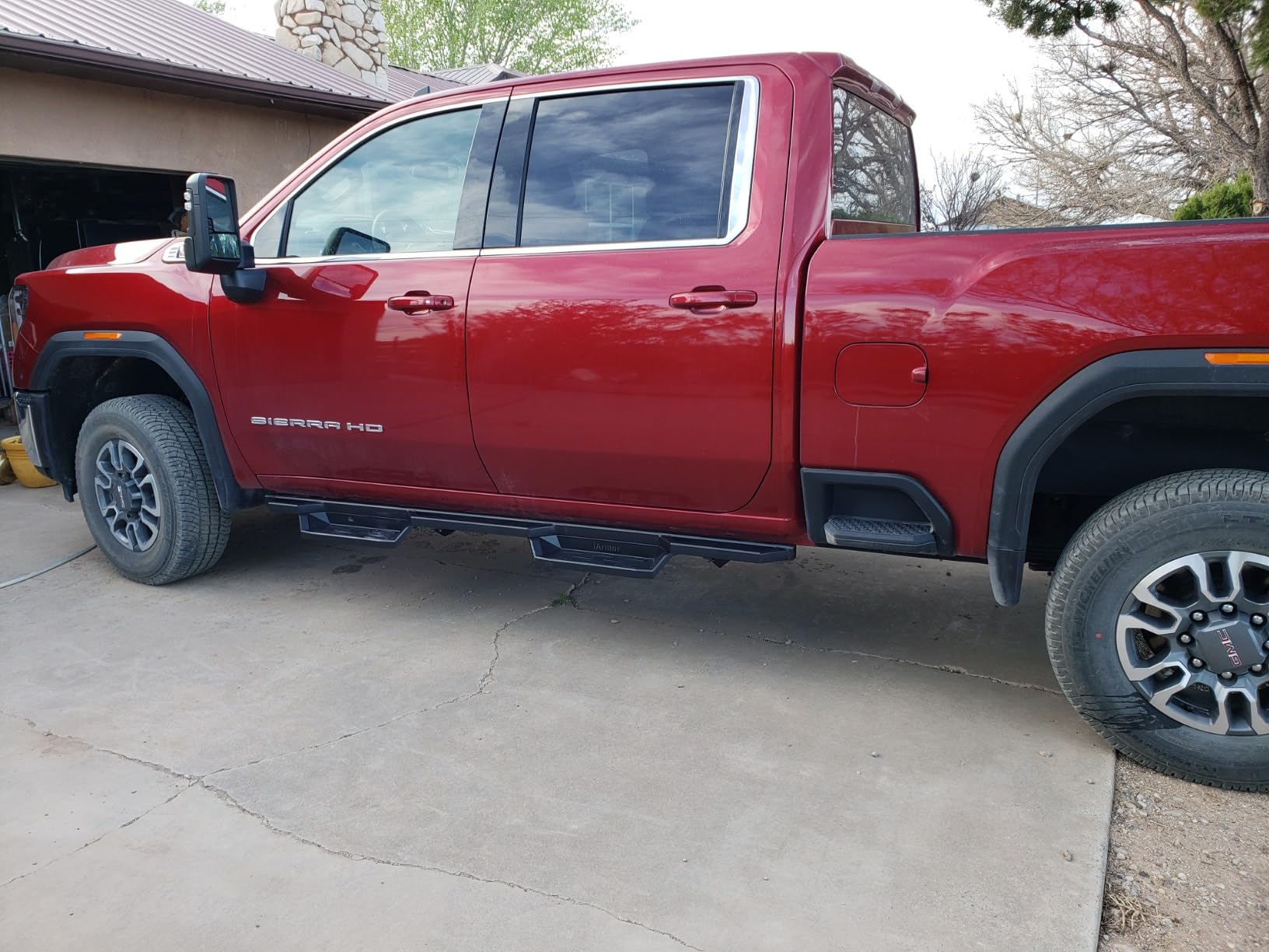 APS Stainless Steel 6.5in Nerf Bars Pocket Steps Square Tube Rocker Guards Compatible with Chevy Silverado GMC Sierra Crew Cab 19-26 customer photo 2
