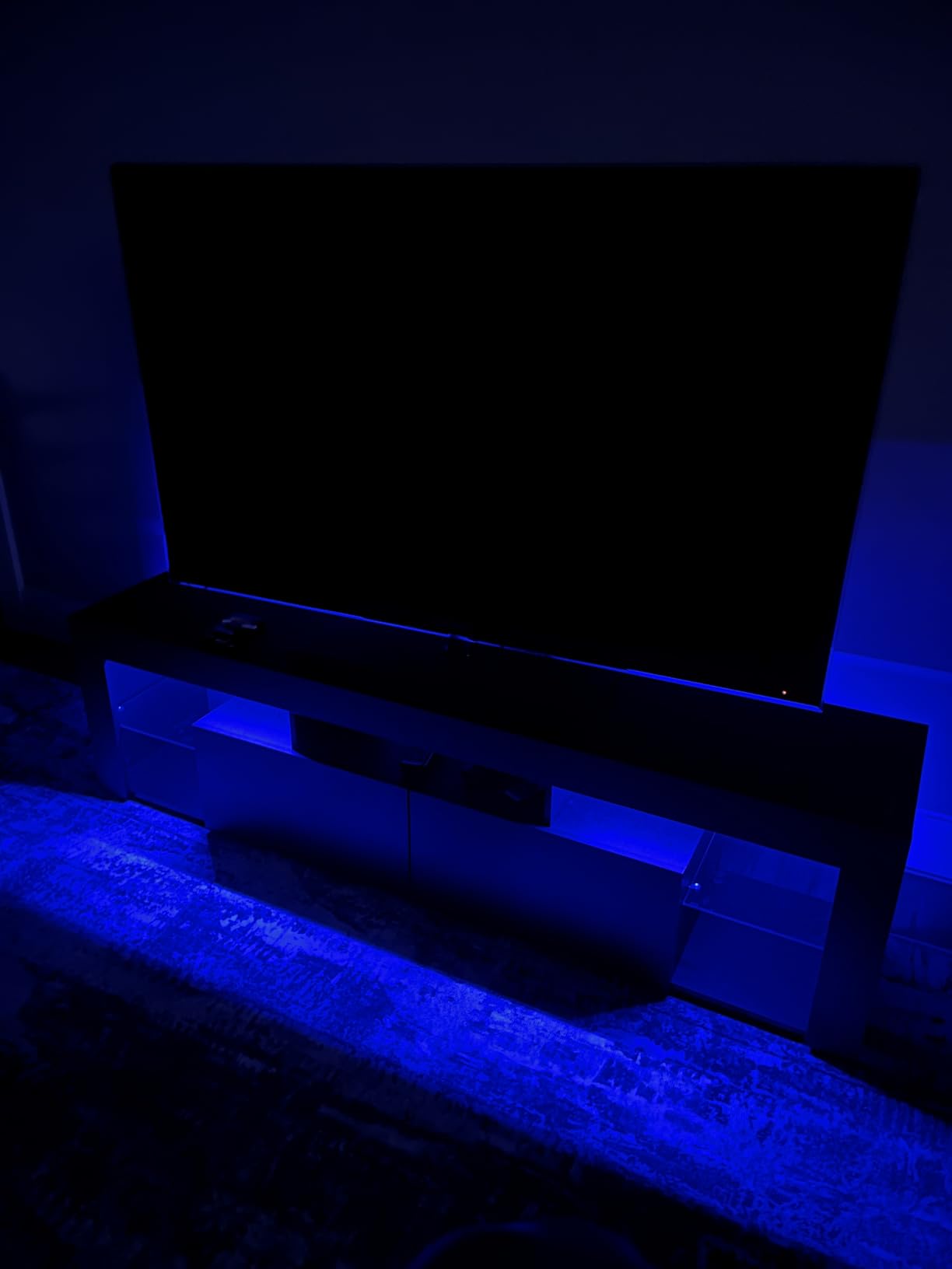 WLIVE 63 Inch TV Stand for 55/65/70 Inch TVs, Modern Entertainment Center with 20 LED Lights & 2 Large Storage Drawers, Media Console Table, Gaming Television Stands for Living Room, Bedroom, Black customer photo 1