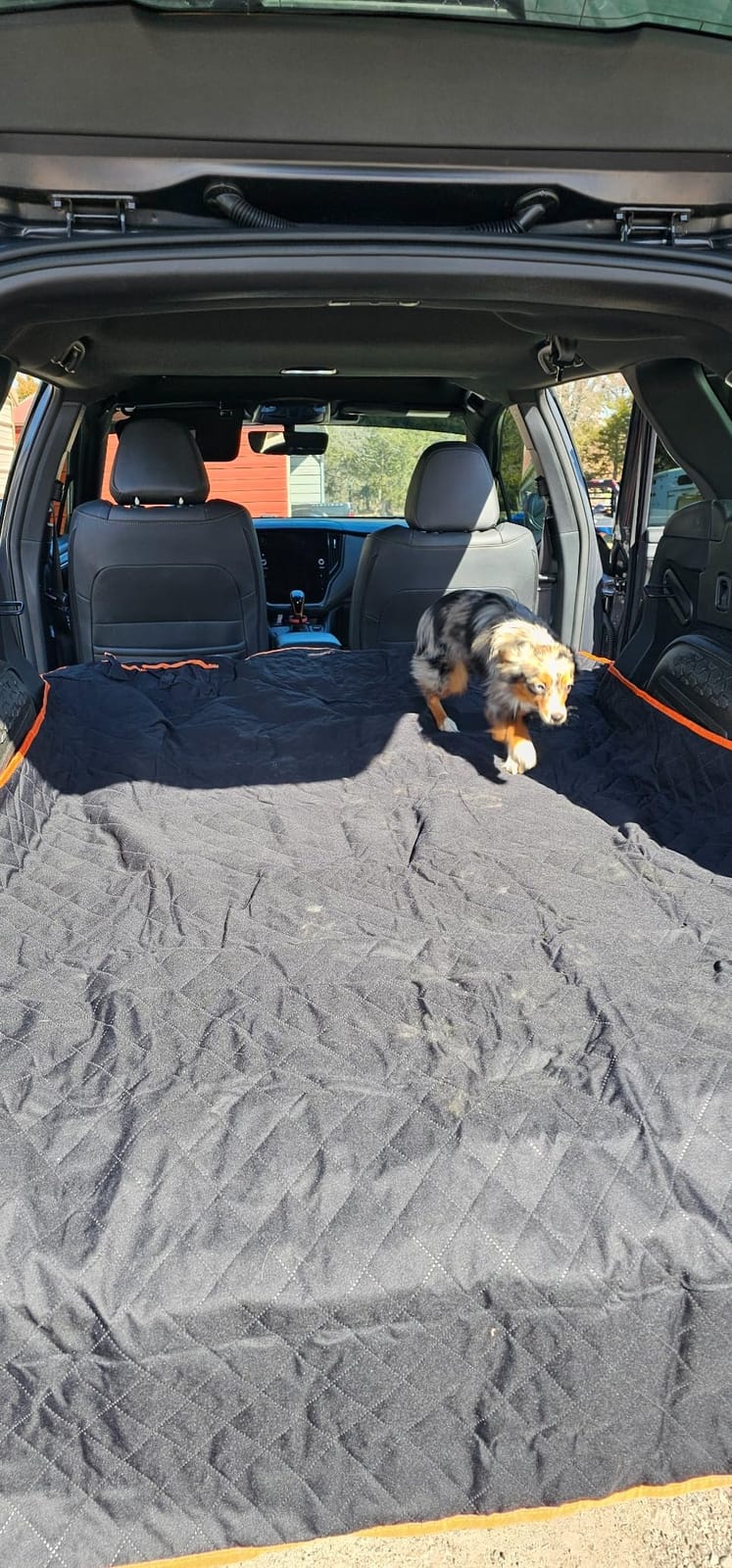 Cargo Liner for Dogs Waterproof Pet Cargo Covers for SUV with Bumper Flap Protection Heavy Duty Nonslip Dog Trunk Cargo Protector Washable Dog Seat Cover for Universal and Large Size SUVs customer photo 1
