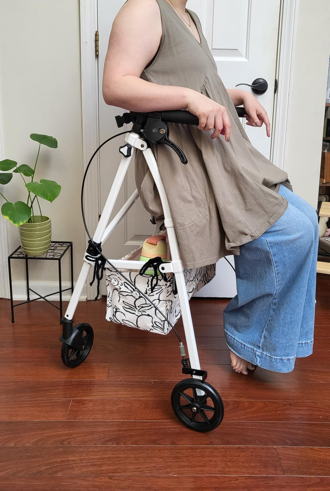 Stander Space Saver Rollator, Lightweight Folding Rolling Walker with Seat for Seniors & Adults, 4-Wheel Mobility Aid with 6-inch Wheels, Locking Brakes & Padded Seat with Backrest, Cobalt Blue customer photo 2