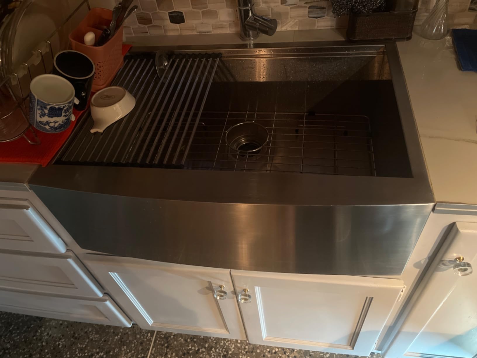 Lordear 33 Farmhouse Sink Stainless Steel Apron Front Ledge Workstation Deep Single Bowl 16 Gauge Stainless Steel Kitchen Farm Kitchen Sinks with Accessories, 9