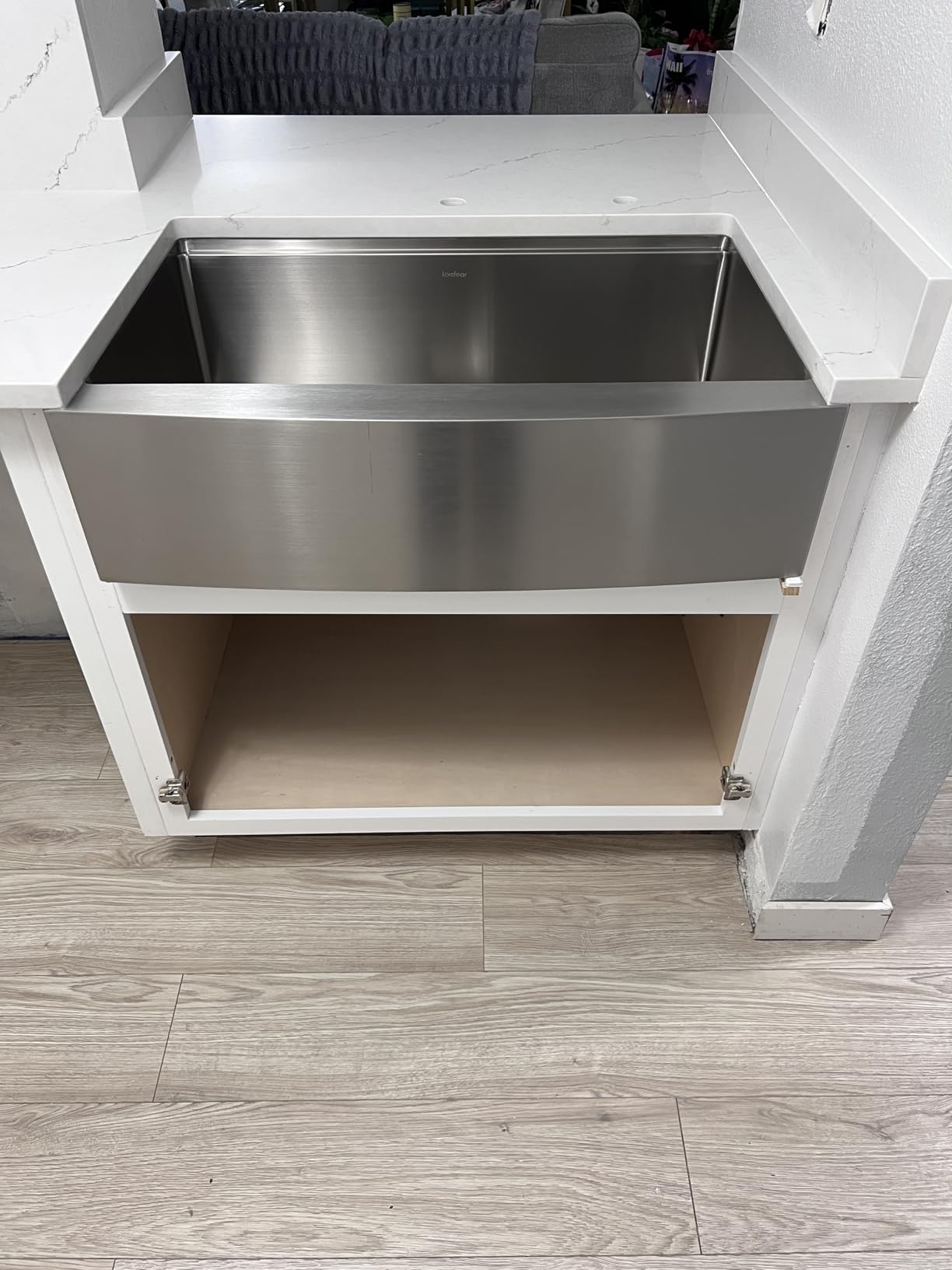 Lordear 33 Farmhouse Sink Stainless Steel Apron Front Ledge Workstation Deep Single Bowl 16 Gauge Stainless Steel Kitchen Farm Kitchen Sinks with Accessories, 9
