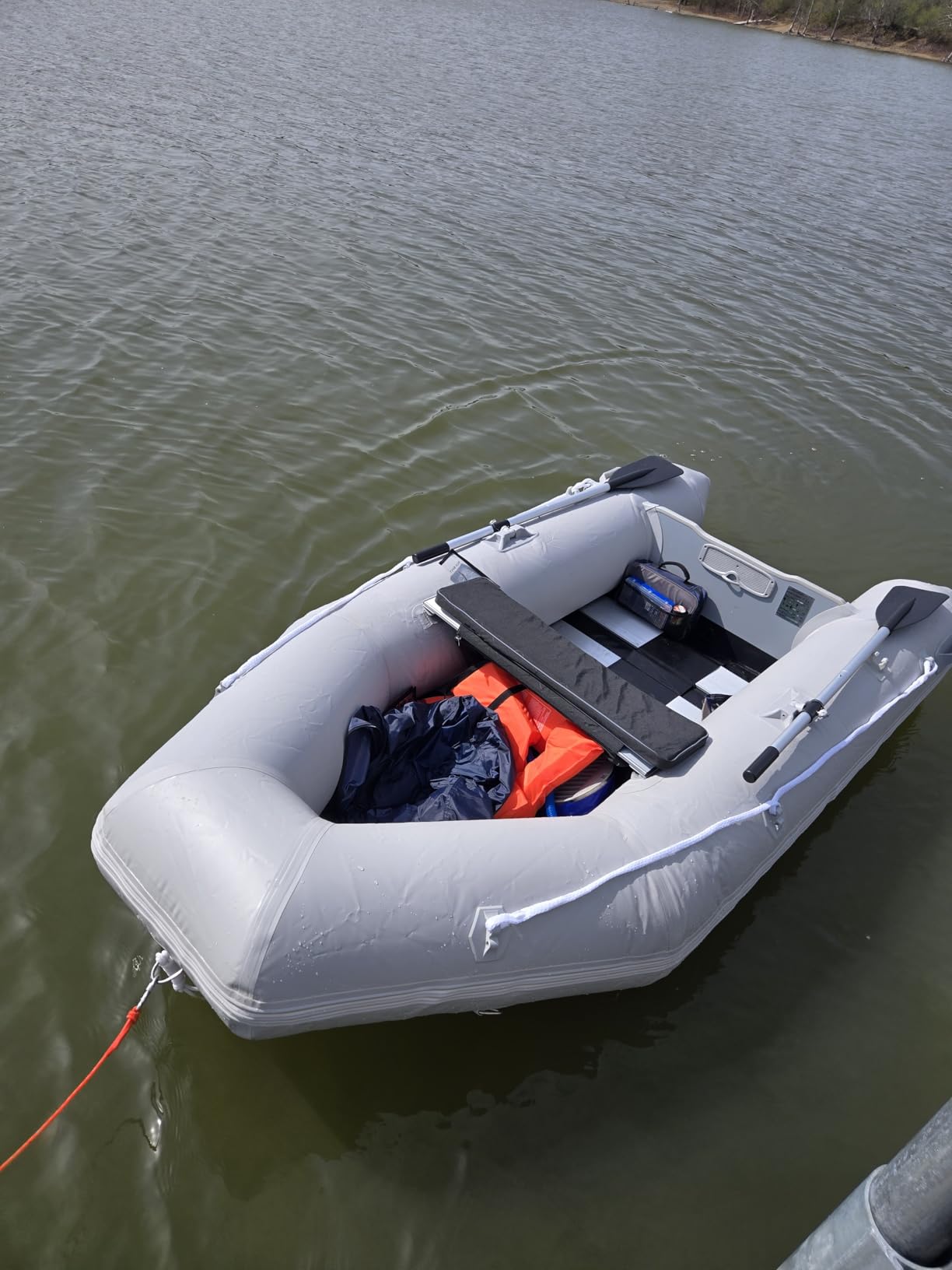 CO-Z 10ft Inflatable Dinghy Boat for 4 Adults, 990lb PVC Raft with Oars | 1000D PVC, aluminum floor & oars, motor mount to 15hp, 3 air chambers, foot pump, carry bag, repair kit, fishing water sports customer photo 1