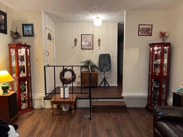 BELLEZE Lighted Wooden Corner Display Curio Cabinet, Two Section Shelving Unit with Tempered Glass Door, Bar and Liquor Storage Area with 6 Shelves - Lorona (Cherry) customer photo 1